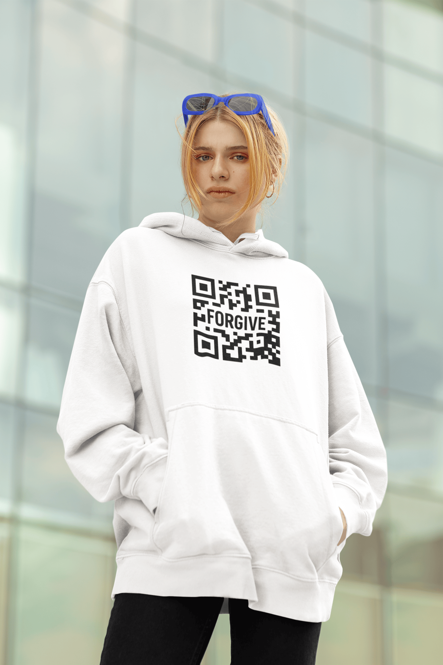 JKFstylez Hoodie Forgive QR Code Unisex Hoodie TRS