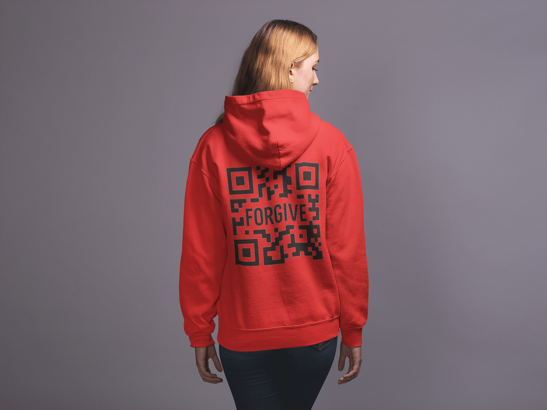 JKFstylez Hoodie Forgive QR Code Unisex Hoodie TRS