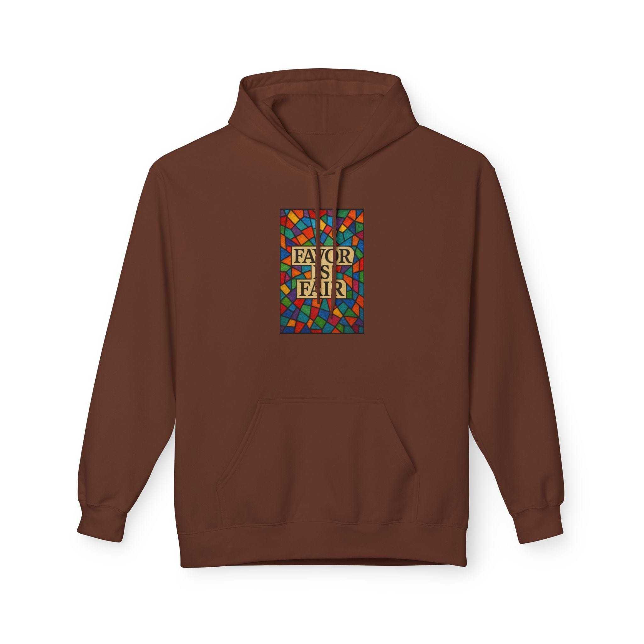JKFstylez Hoodie S / Cocoa United Stained Glass Favor Is Fair Hoodie, Unisex Fashion Sweatshirt