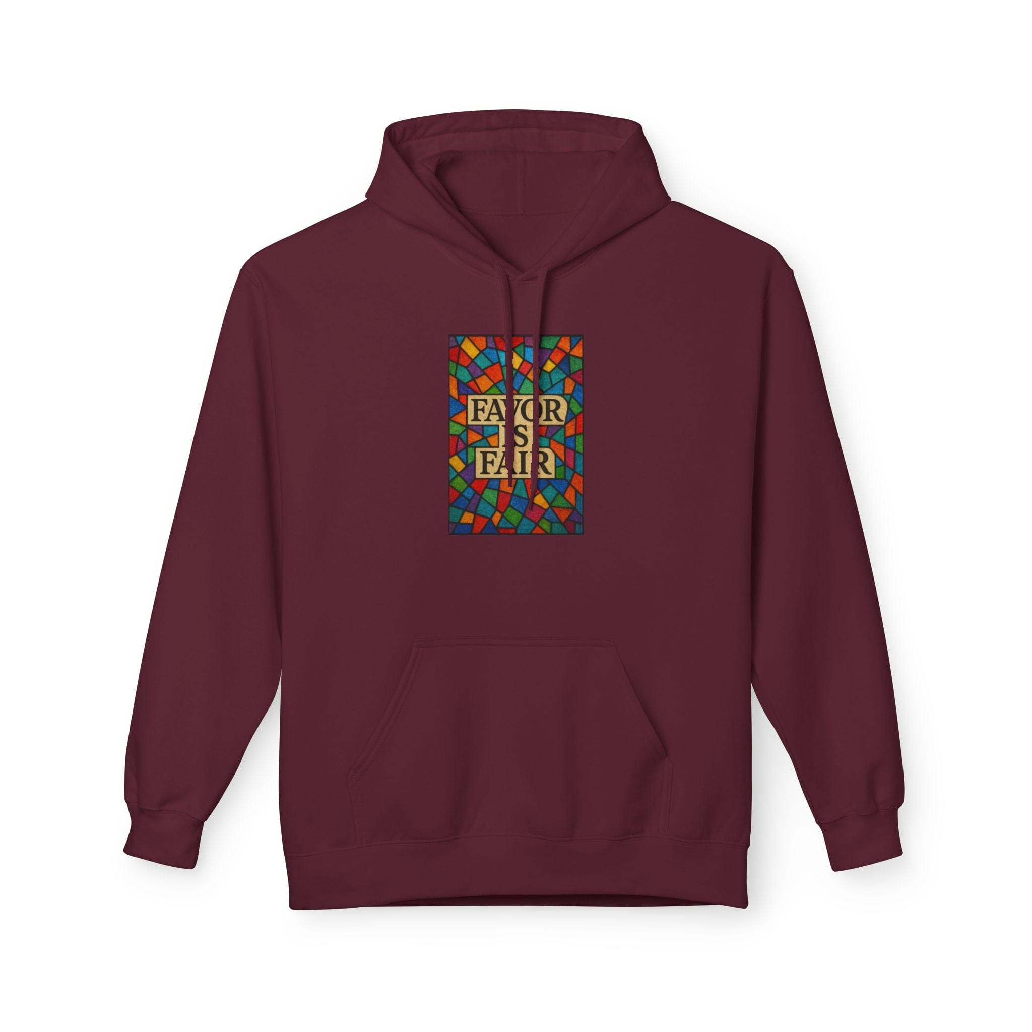 JKFstylez Hoodie S / Maroon United Stained Glass Favor Is Fair Hoodie, Unisex Fashion Sweatshirt