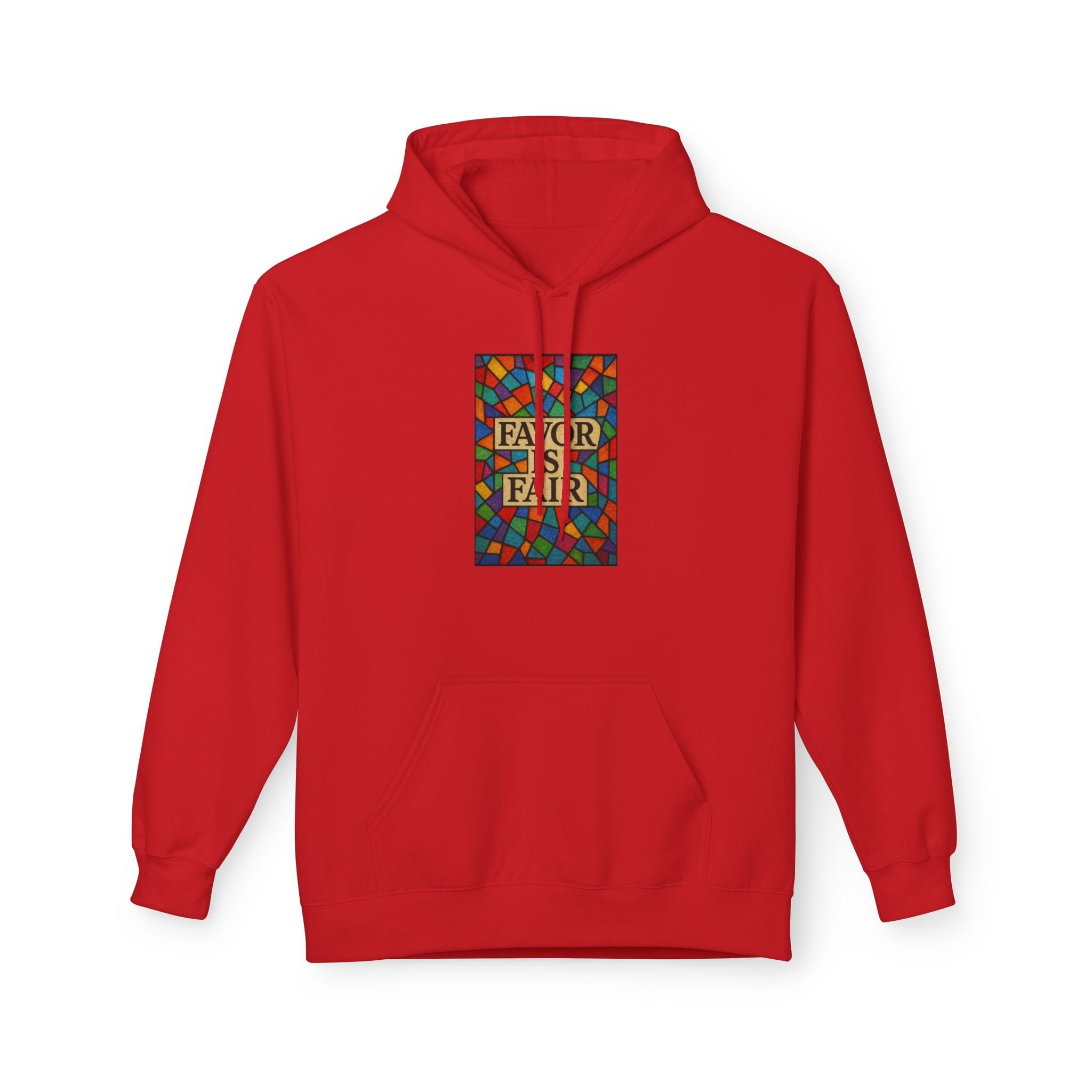 JKFstylez Hoodie S / Red United Stained Glass Favor Is Fair Hoodie, Unisex Fashion Sweatshirt