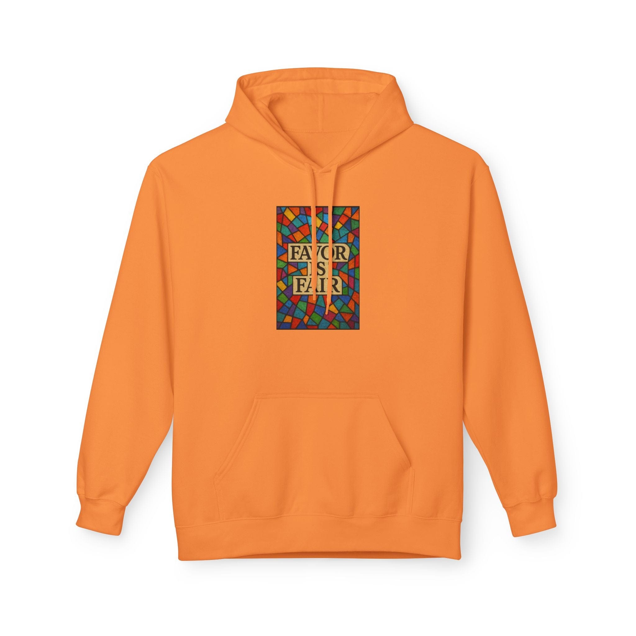 JKFstylez Hoodie S / Tangerine United Stained Glass Favor Is Fair Hoodie, Unisex Fashion Sweatshirt
