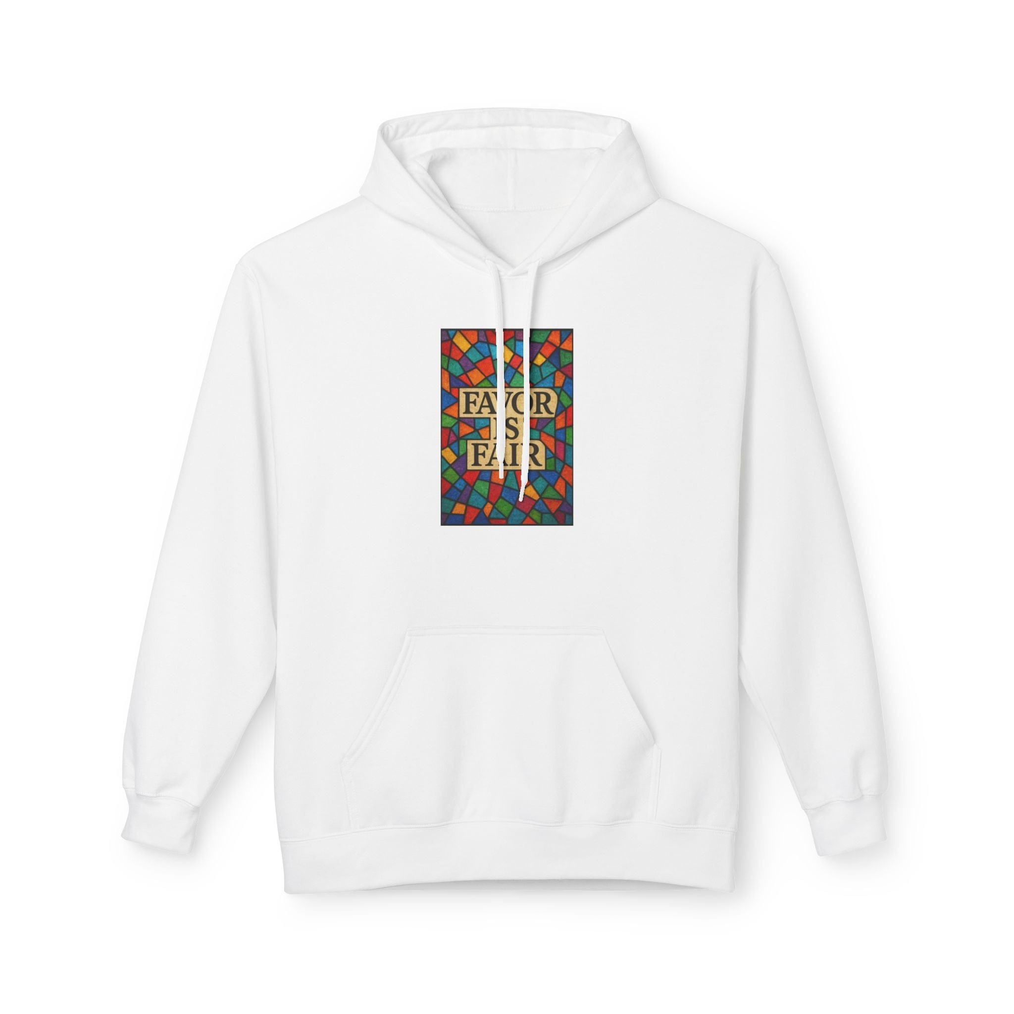 JKFstylez Hoodie S / White United Stained Glass Favor Is Fair Hoodie, Unisex Fashion Sweatshirt