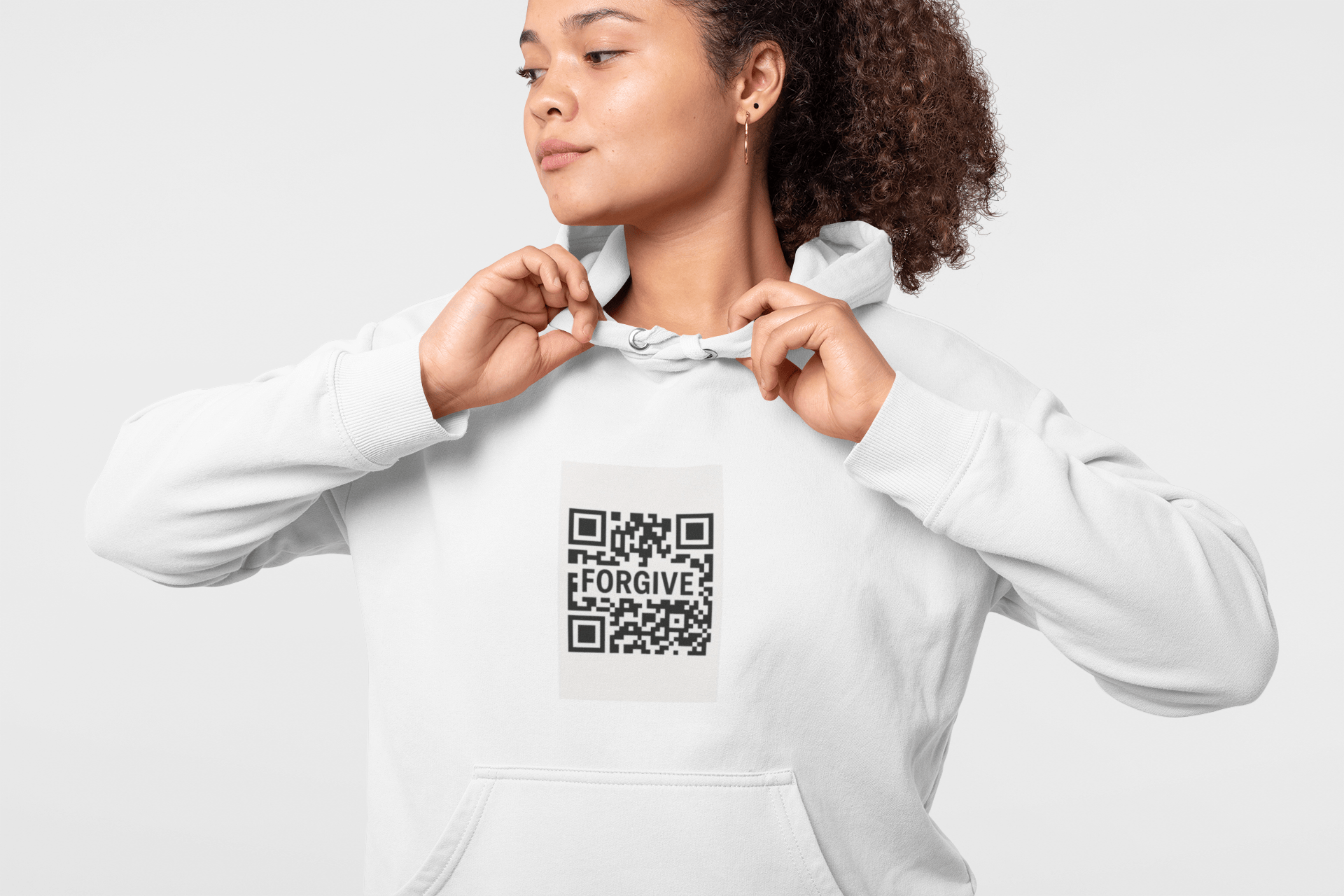 JKFstylez Hoodie Unisex Forgive QR Code Hoodie