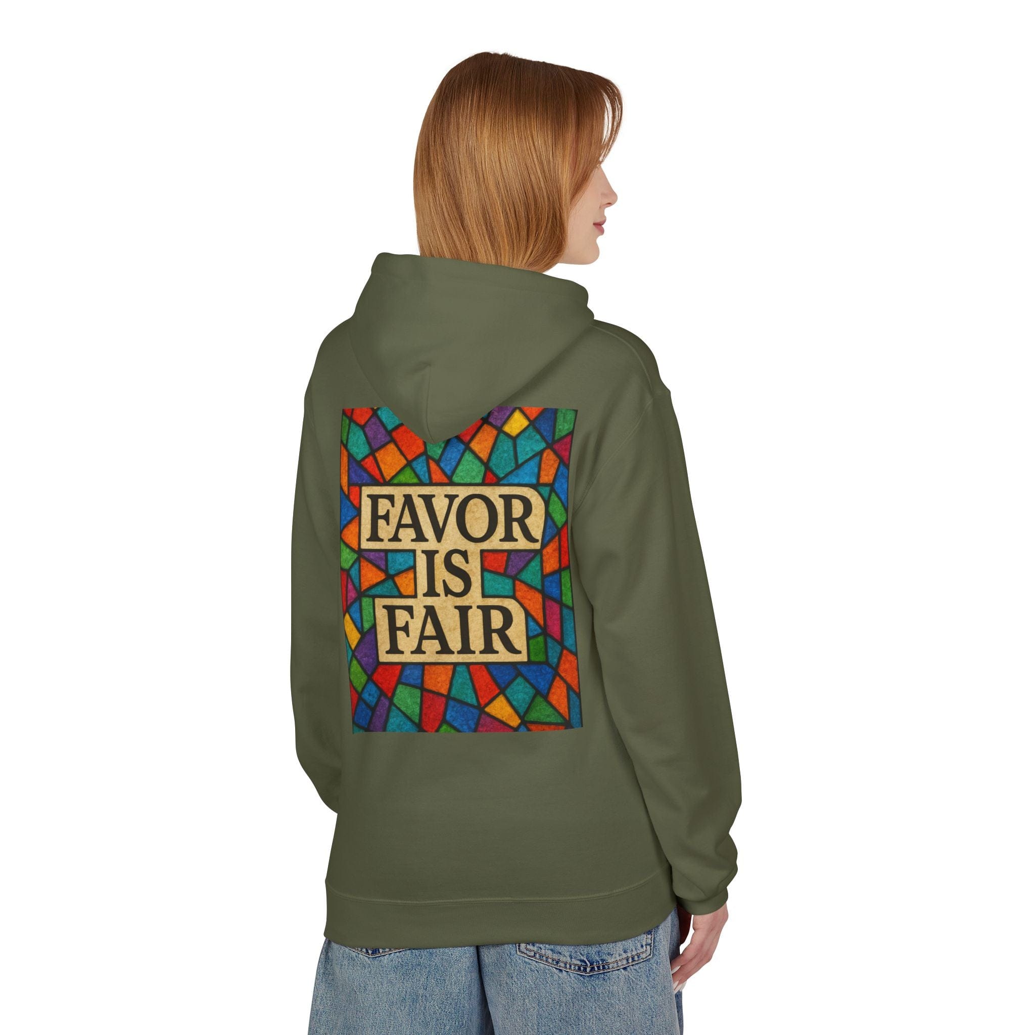 JKFstylez Hoodie United Stained Glass Favor Is Fair Hoodie, Unisex Fashion Sweatshirt