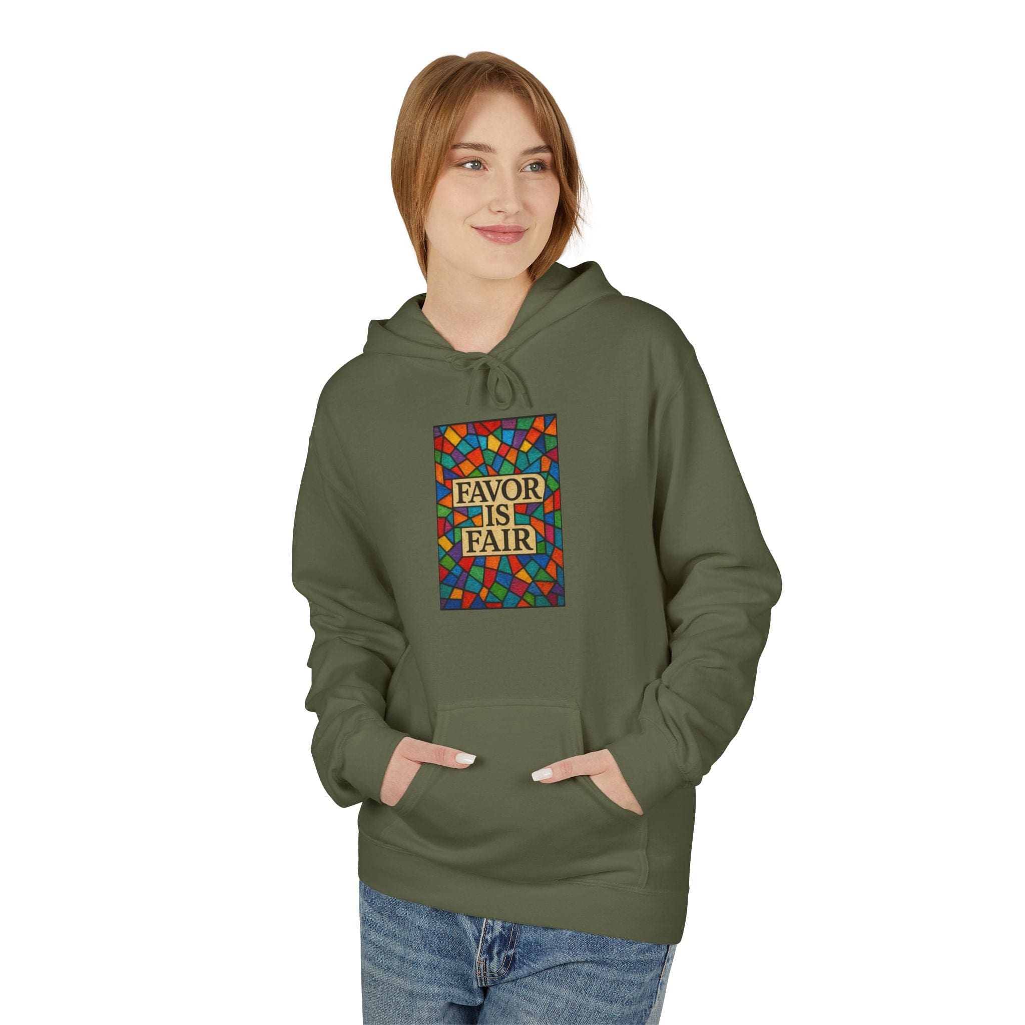JKFstylez Hoodie United Stained Glass Favor Is Fair Hoodie, Unisex Fashion Sweatshirt