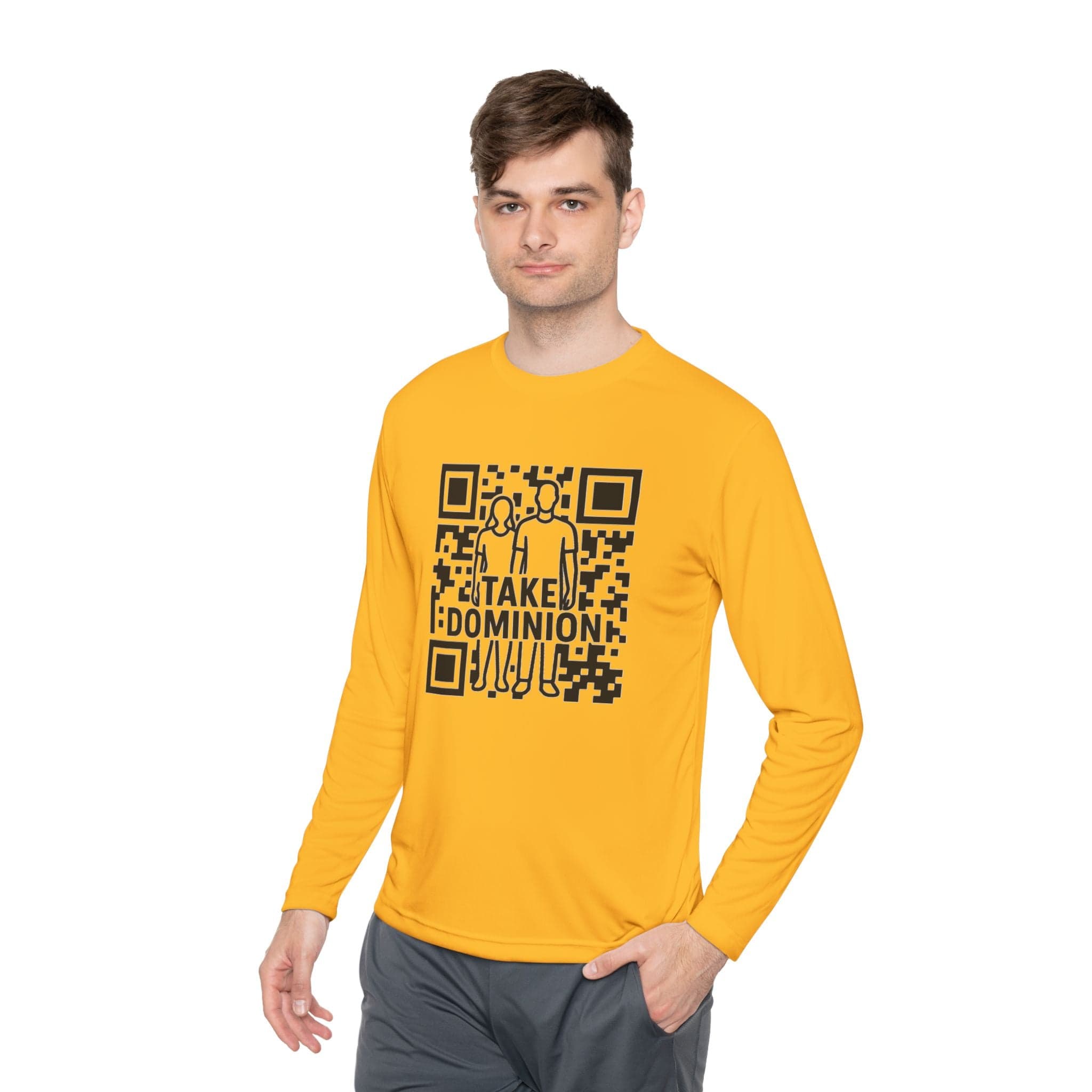 JKFstylez Long-sleeve Gold / XS Unisex QR Code Take Dominion Long Sleeve Tee