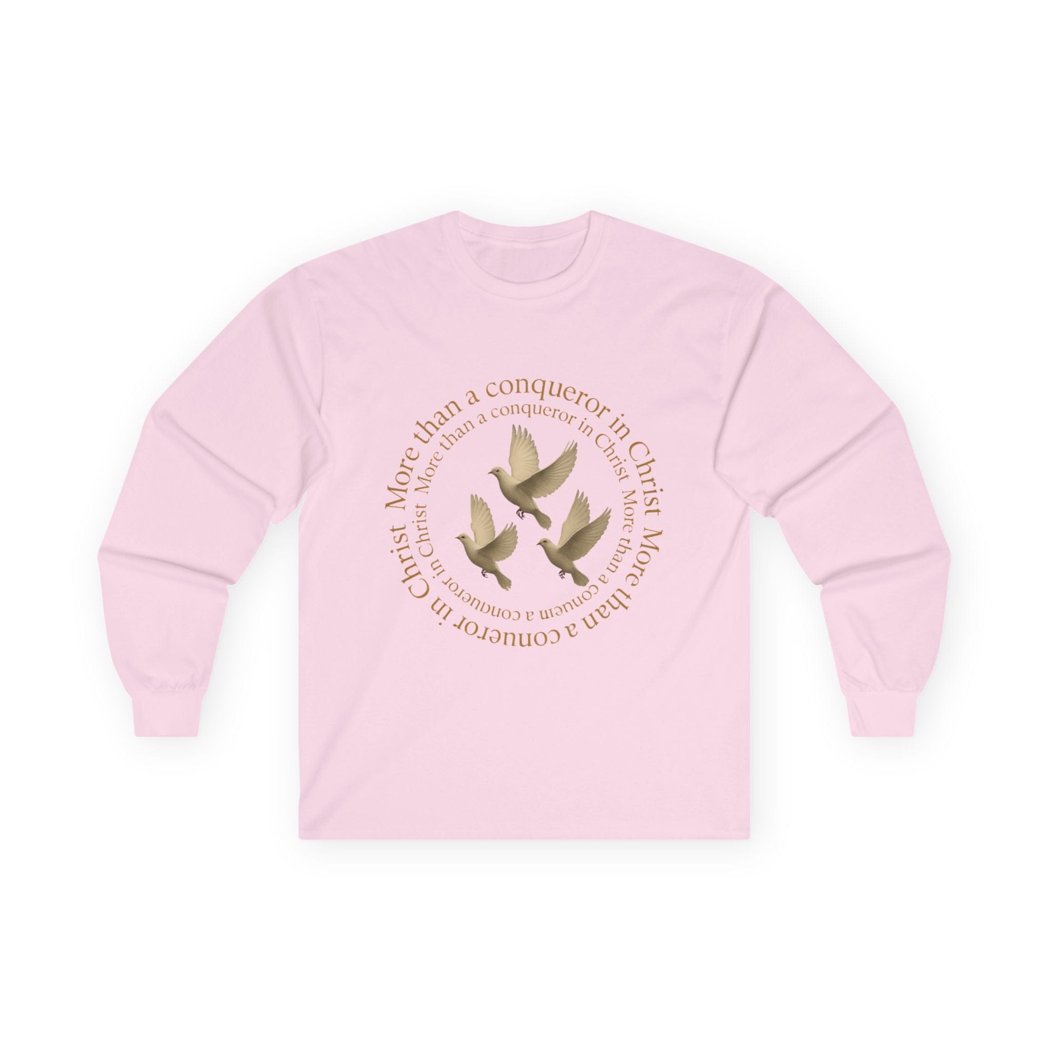 JKFstylez Long-sleeve Light Pink / S Unisex More Than A Conqueror in Christ Long Sleeve T (L2)
