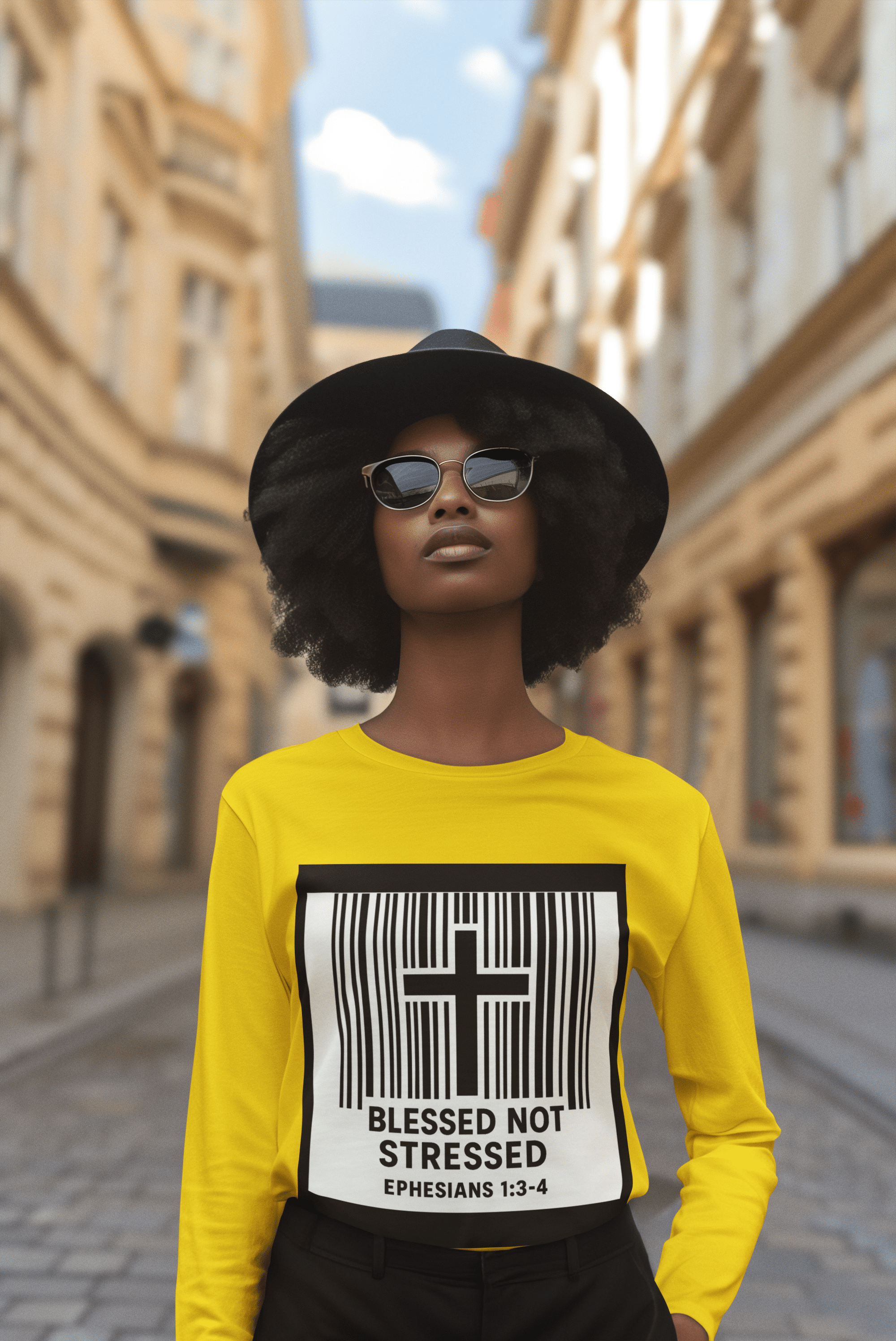 JKFstylez Long-sleeve Unisex Blessed Not Stressed Ultra Cotton Long Sleeve Tee