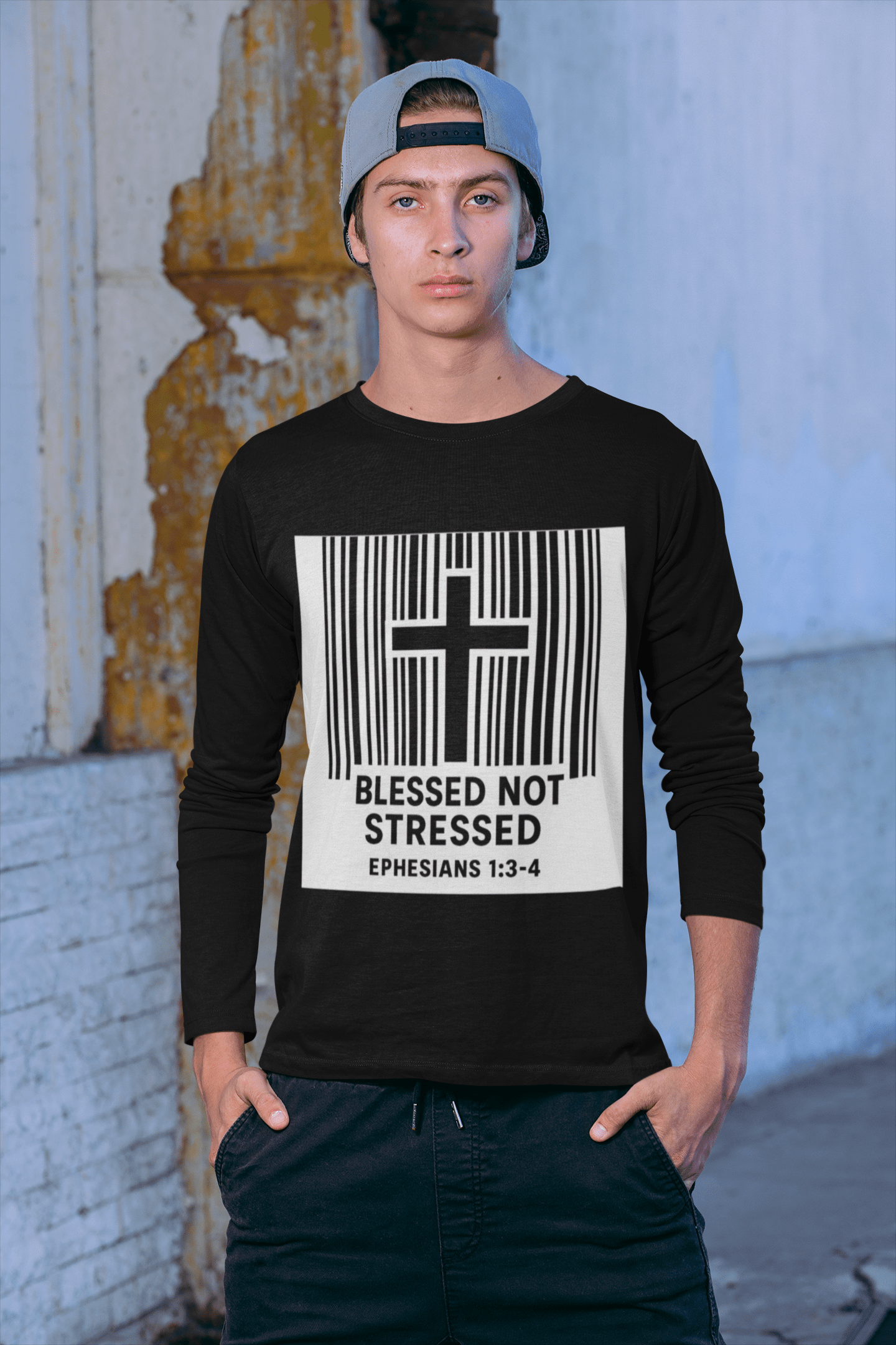 JKFstylez Long-sleeve Unisex Blessed Not Stressed Ultra Cotton Long Sleeve Tee