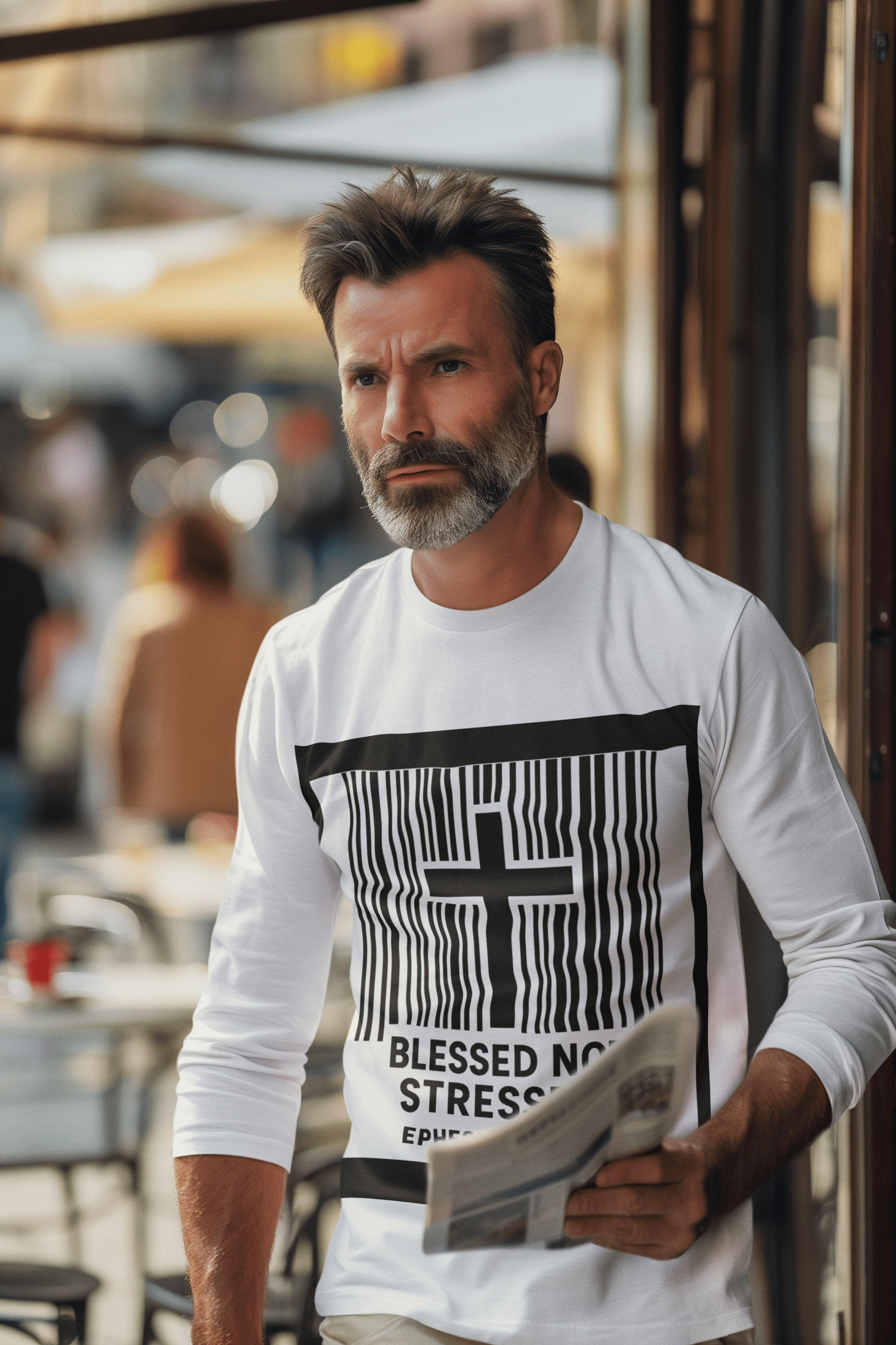JKFstylez Long-sleeve Unisex Blessed Not Stressed Ultra Cotton Long Sleeve Tee