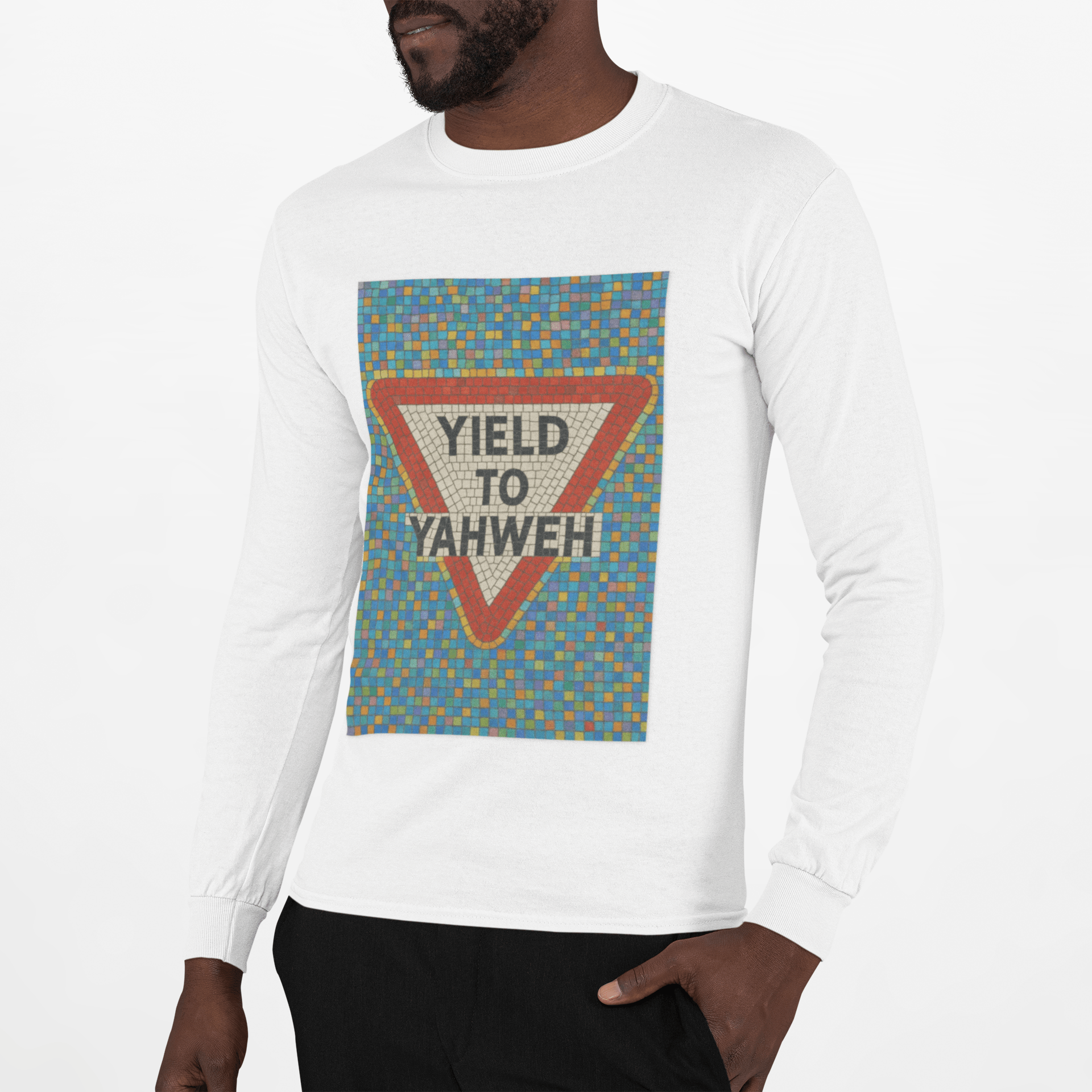 JKFstylez Long-sleeve Unisex Long Sleeve Tee, Yield to Yahweh T-Shirt, Faith-Based Apparel
