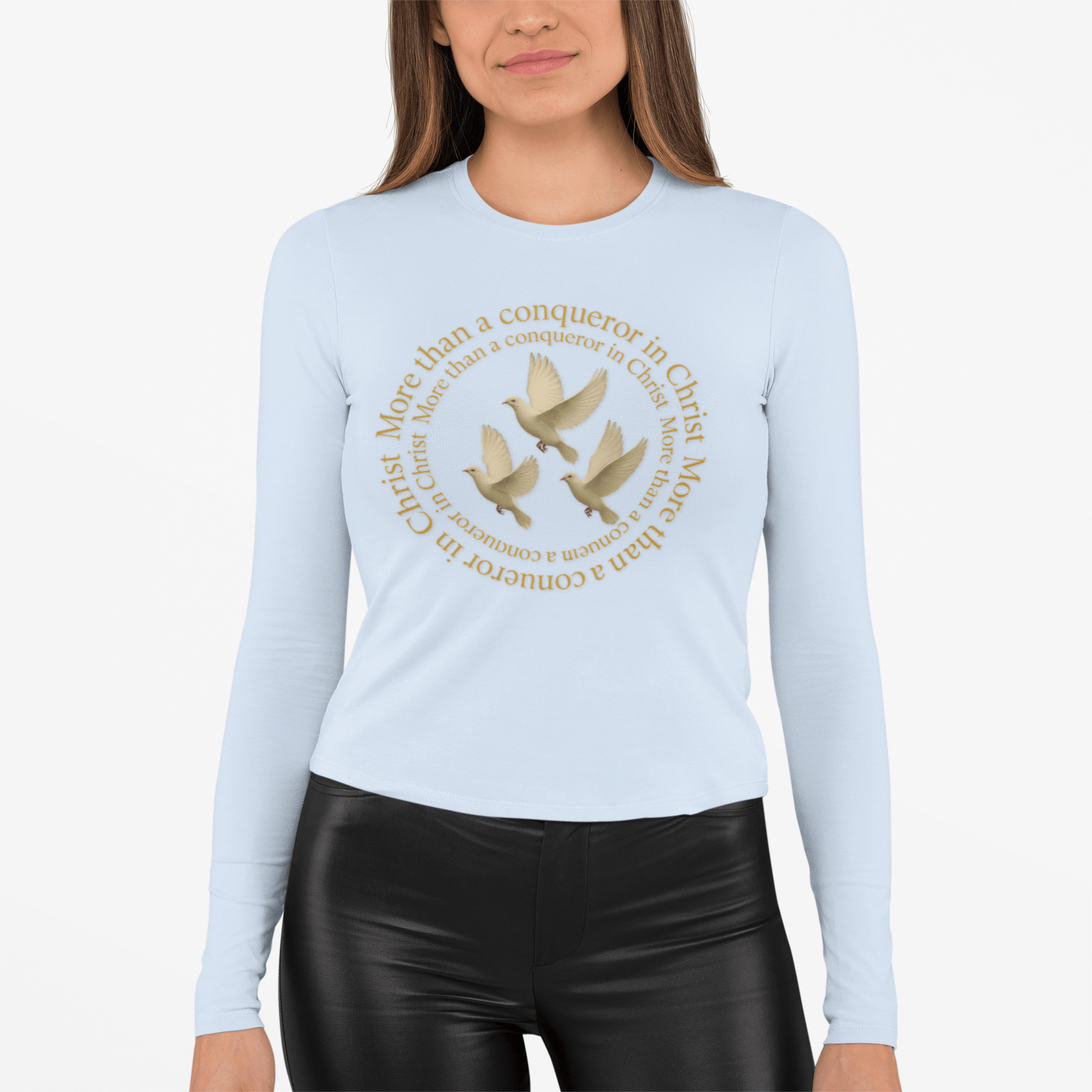 JKFstylez Long-sleeve Unisex More Than A Conqueror in Christ Long Sleeve T (L2)