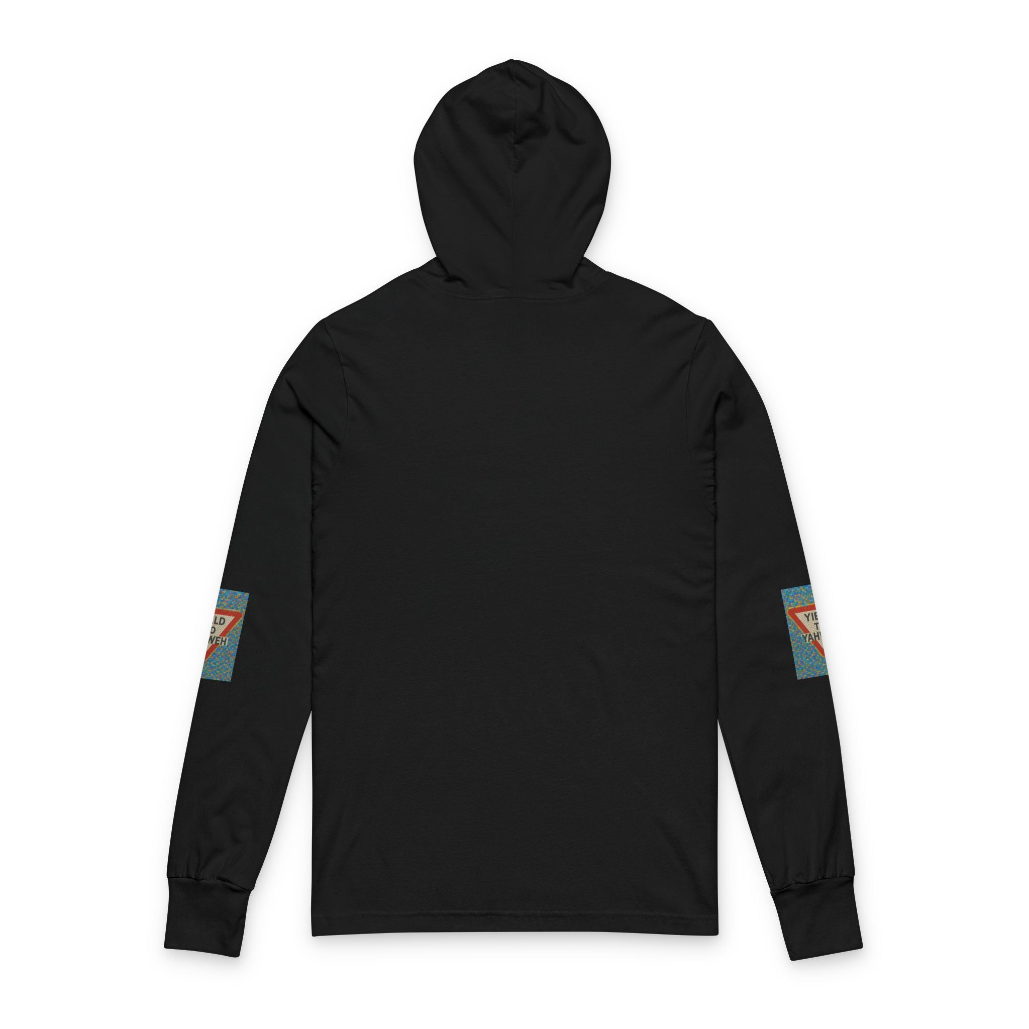 JKFstylez Long-sleeve Unisex Vibrant Praying Together Hooded Long Sleeve Tee | Spiritual Gift,