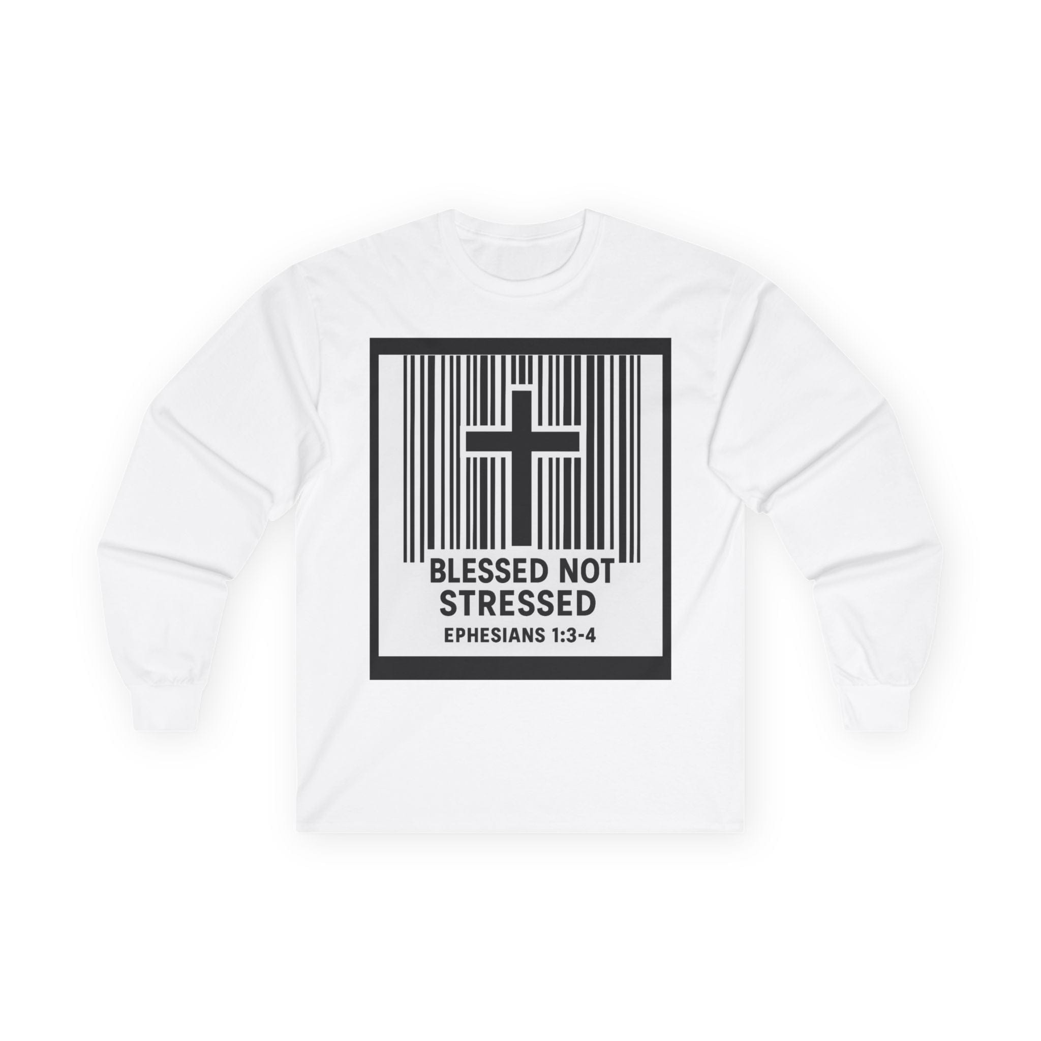JKFstylez Long-sleeve White / S Unisex Blessed Not Stressed Ultra Cotton Long Sleeve Tee