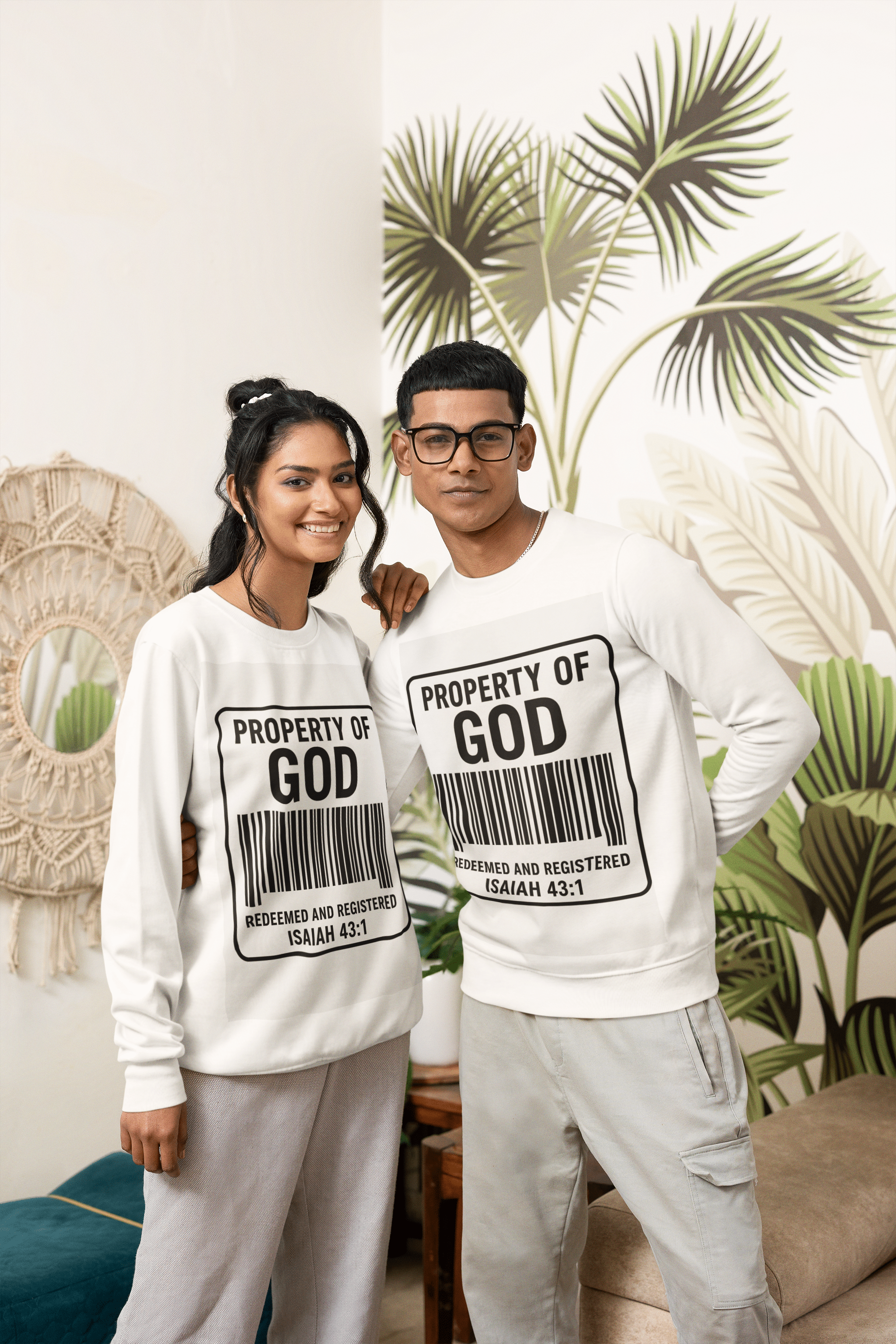 JKFstylez Sweatshirt Unisex Property of God Crewneck Sweatshirt