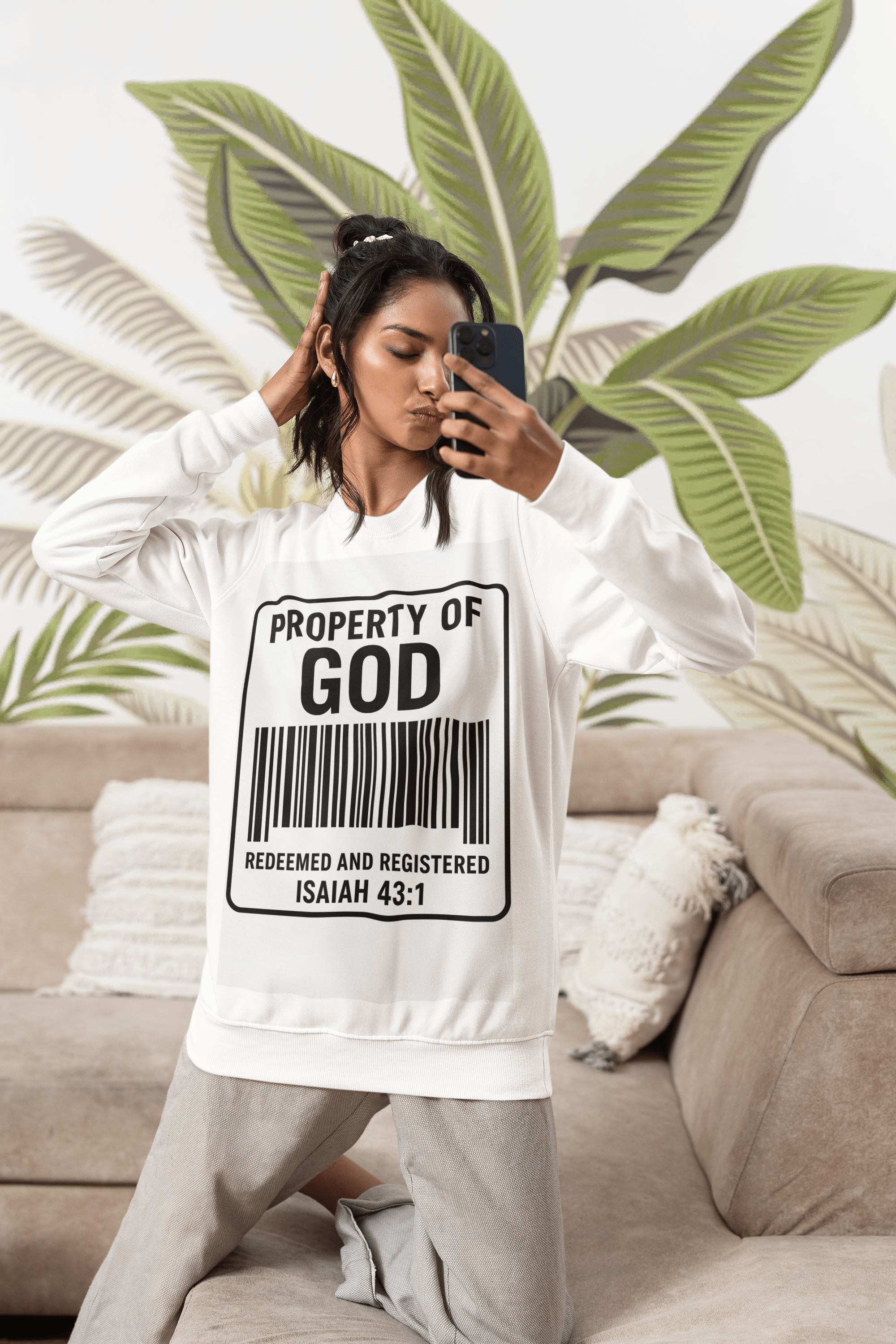 JKFstylez Sweatshirt Unisex Property of God Crewneck Sweatshirt