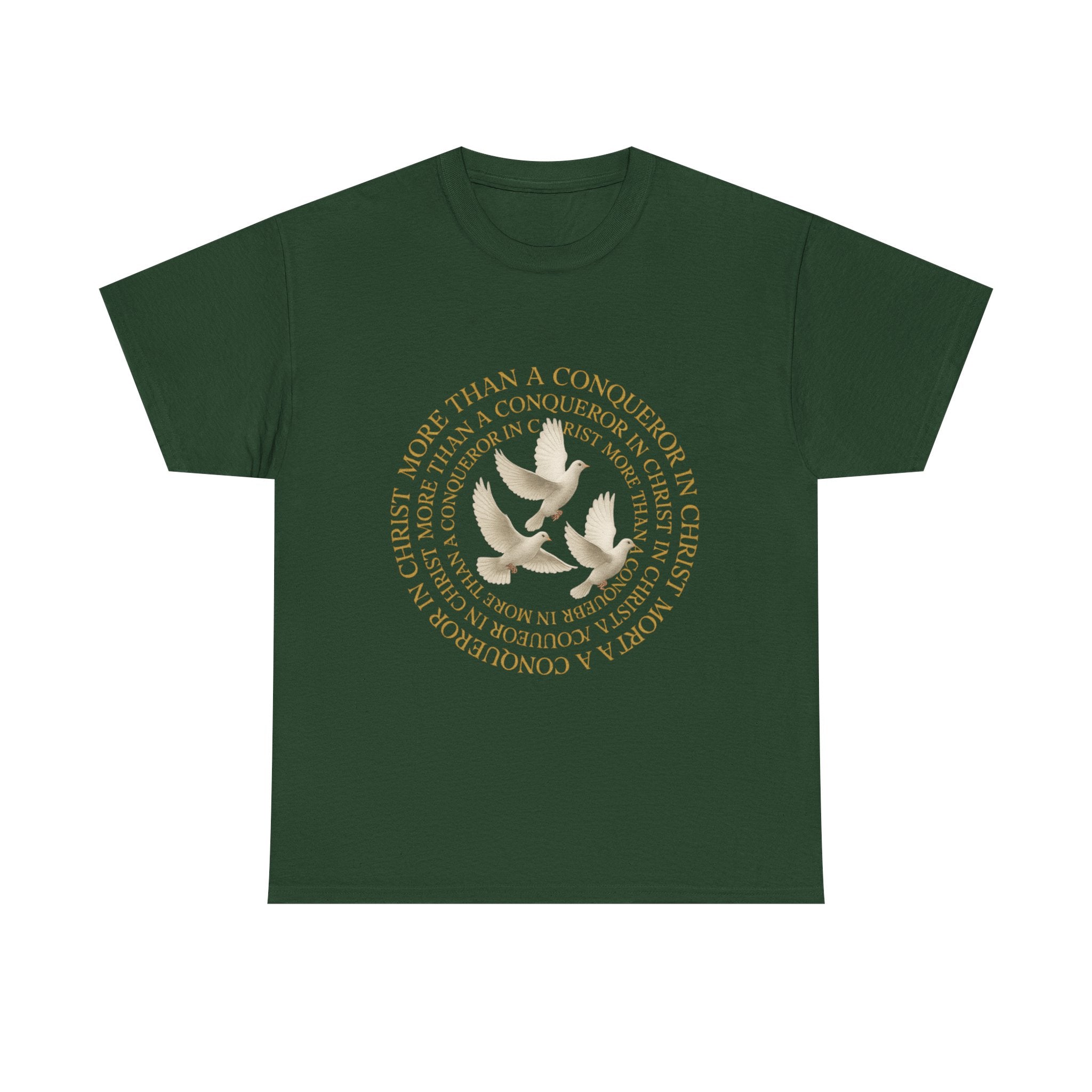 JKFstylez T-Shirt Forest Green / S Unisex More Than A Conqueror in Christ Tee (L1)