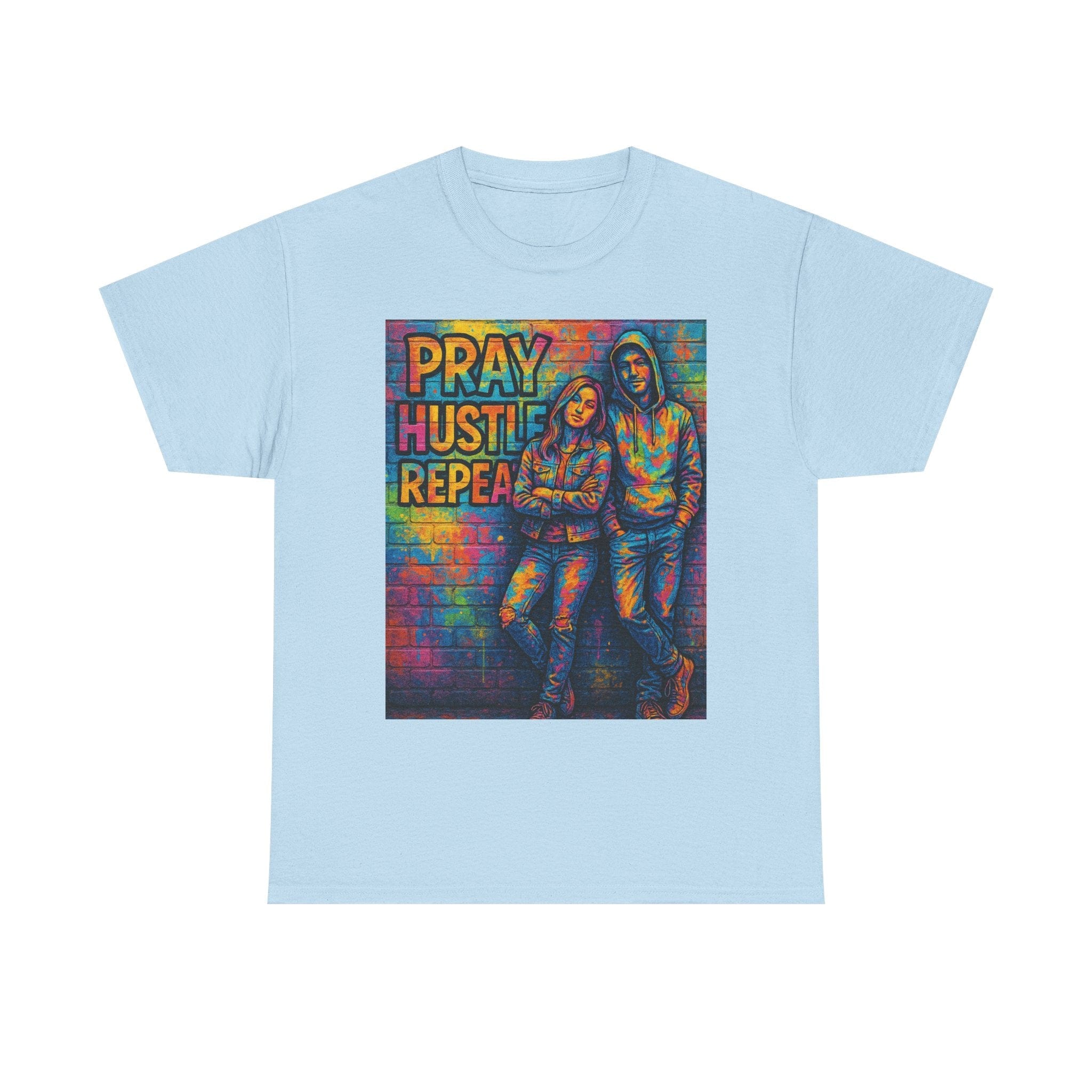 JKFstylez T-Shirt Light Blue / S Unisex Pray Hustle Repeat Graphic T-Shirt