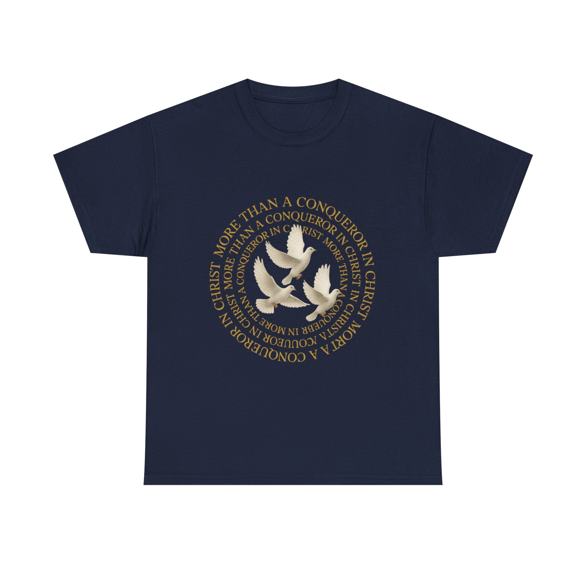 JKFstylez T-Shirt Navy / S Unisex More Than A Conqueror in Christ Tee (L1)