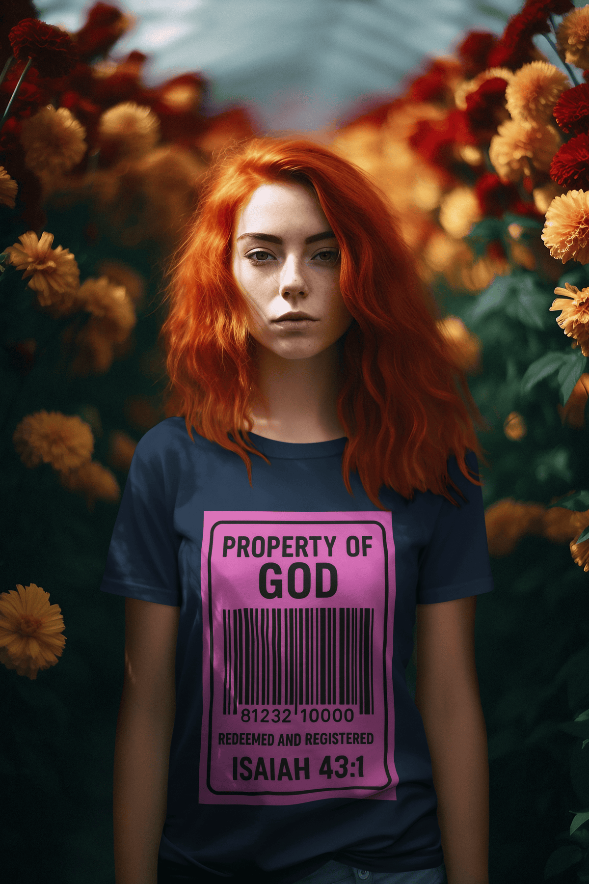 JKFstylez T-Shirt Property of God Isaiah 43:1 Christian T-Shirt