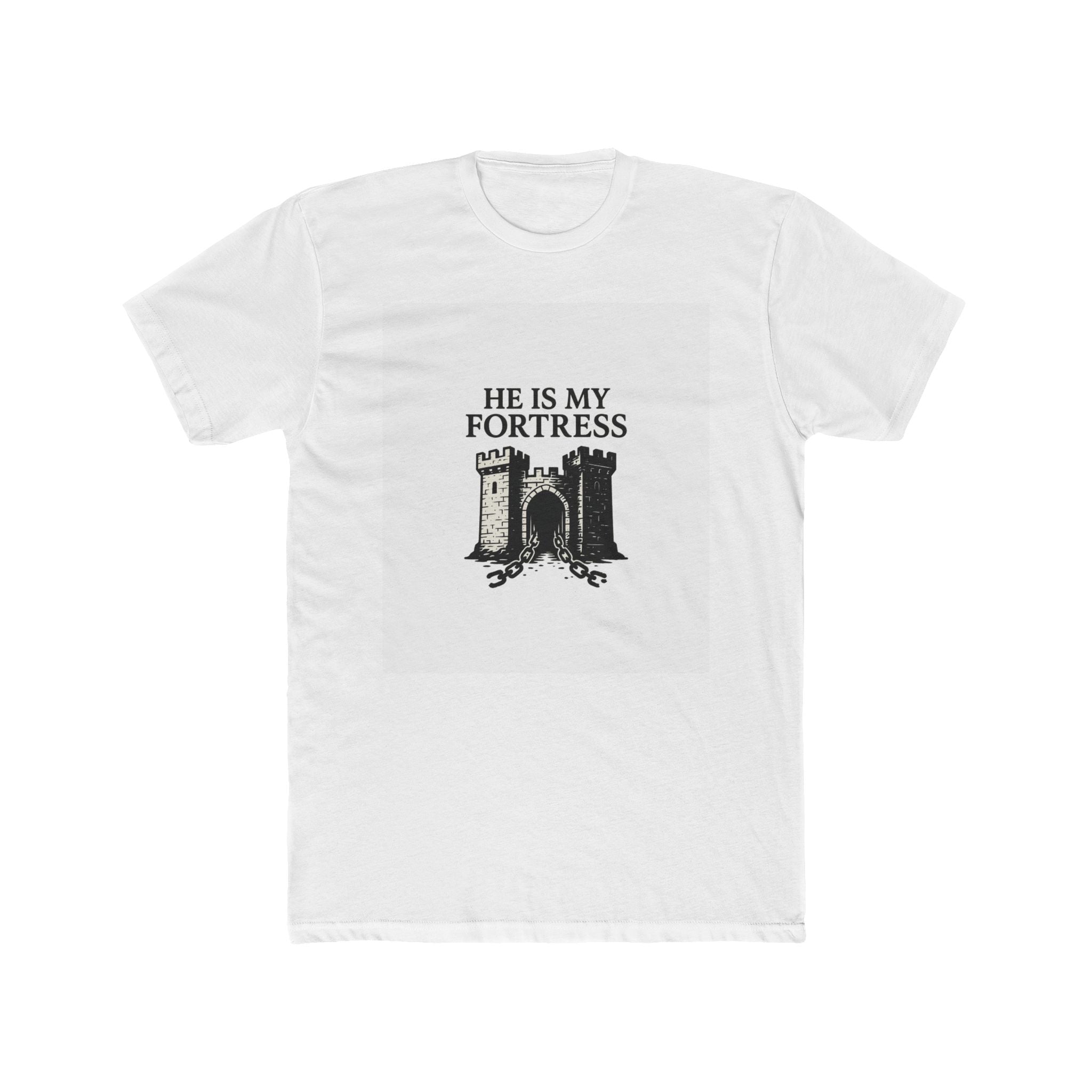 JKFstylez T-Shirt Solid White / XS Unisex He Is My Fortress Crew-Shirt