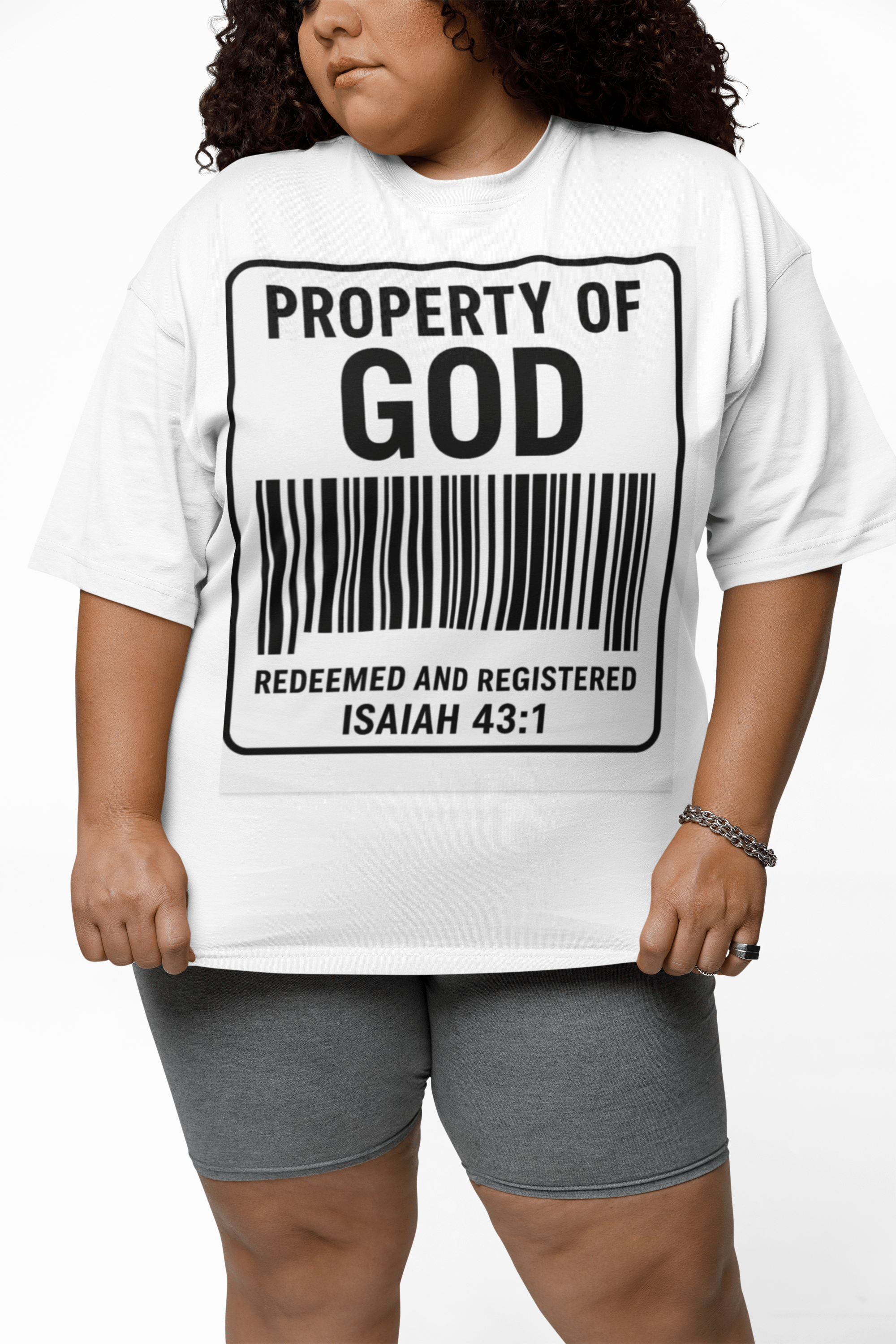 JKFstylez T-Shirt Unisex Oversized Property of God Boxy Tee -