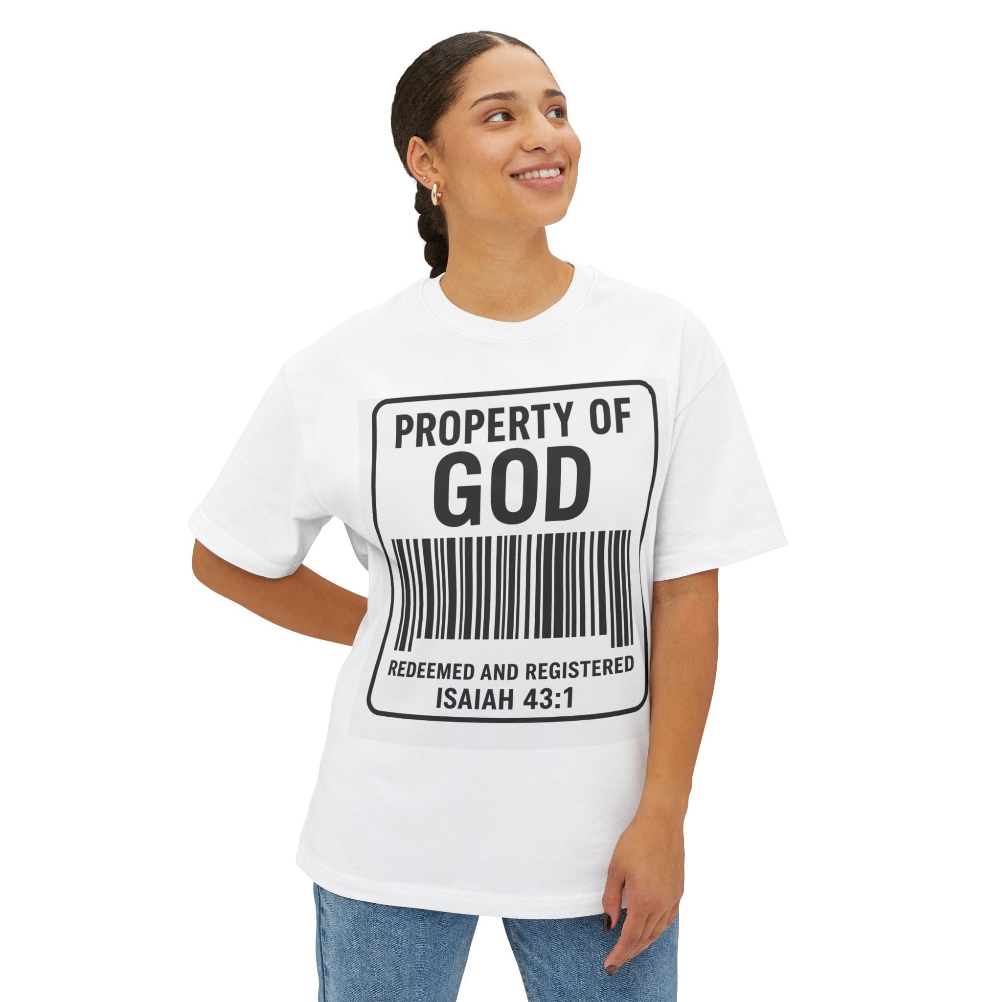 JKFstylez T-Shirt Unisex Oversized Property of God Boxy Tee -