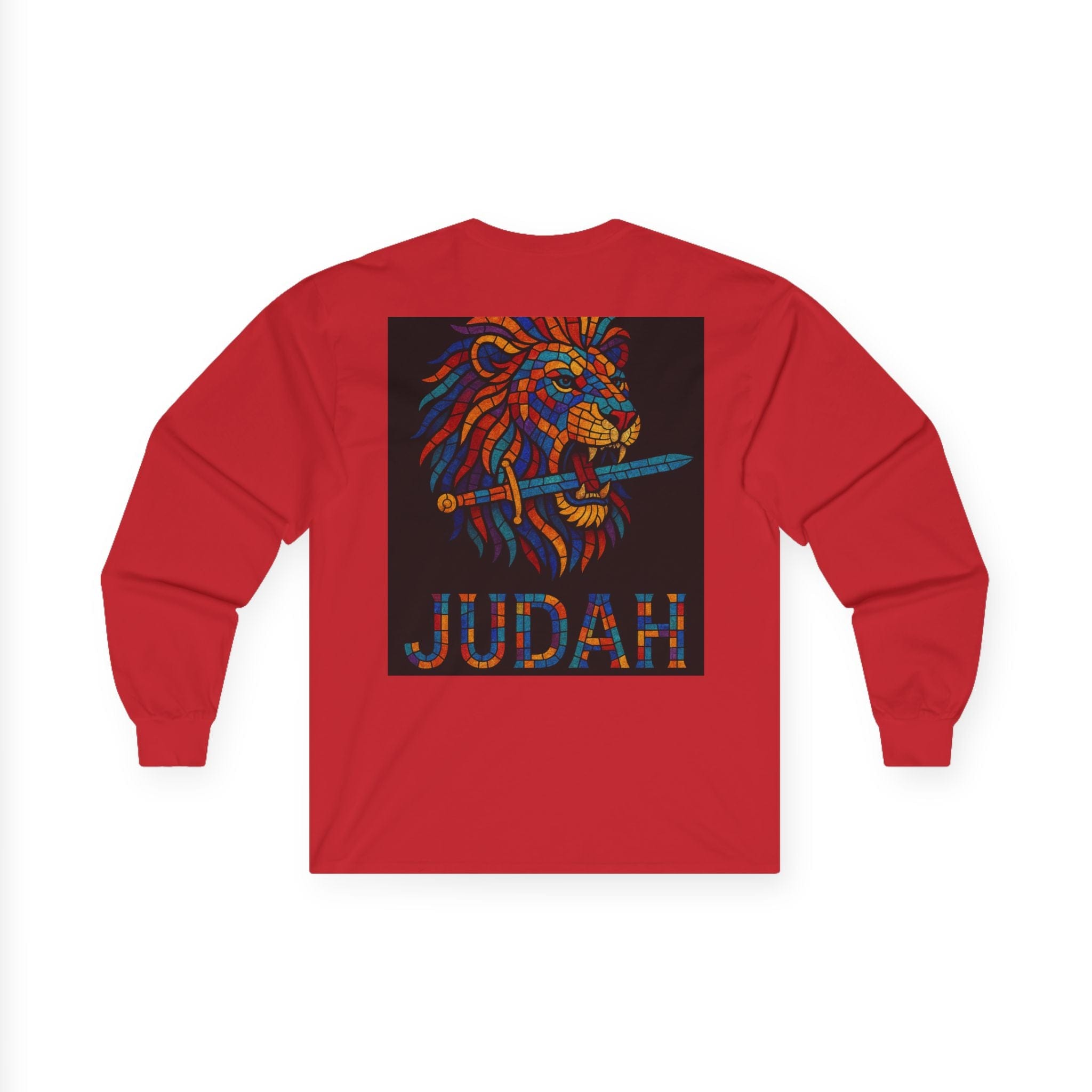 Printify Long-sleeve Unisex Lion Emblem Long Sleeve Tee - Judah,