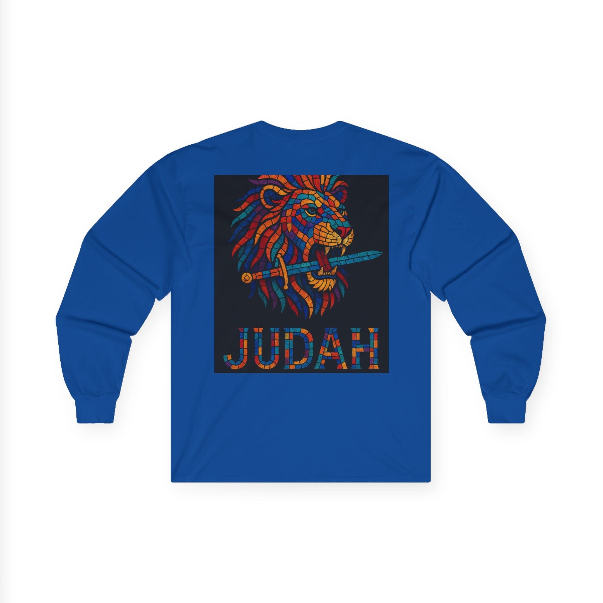Printify Long-sleeve Unisex Lion Emblem Long Sleeve Tee - Judah,