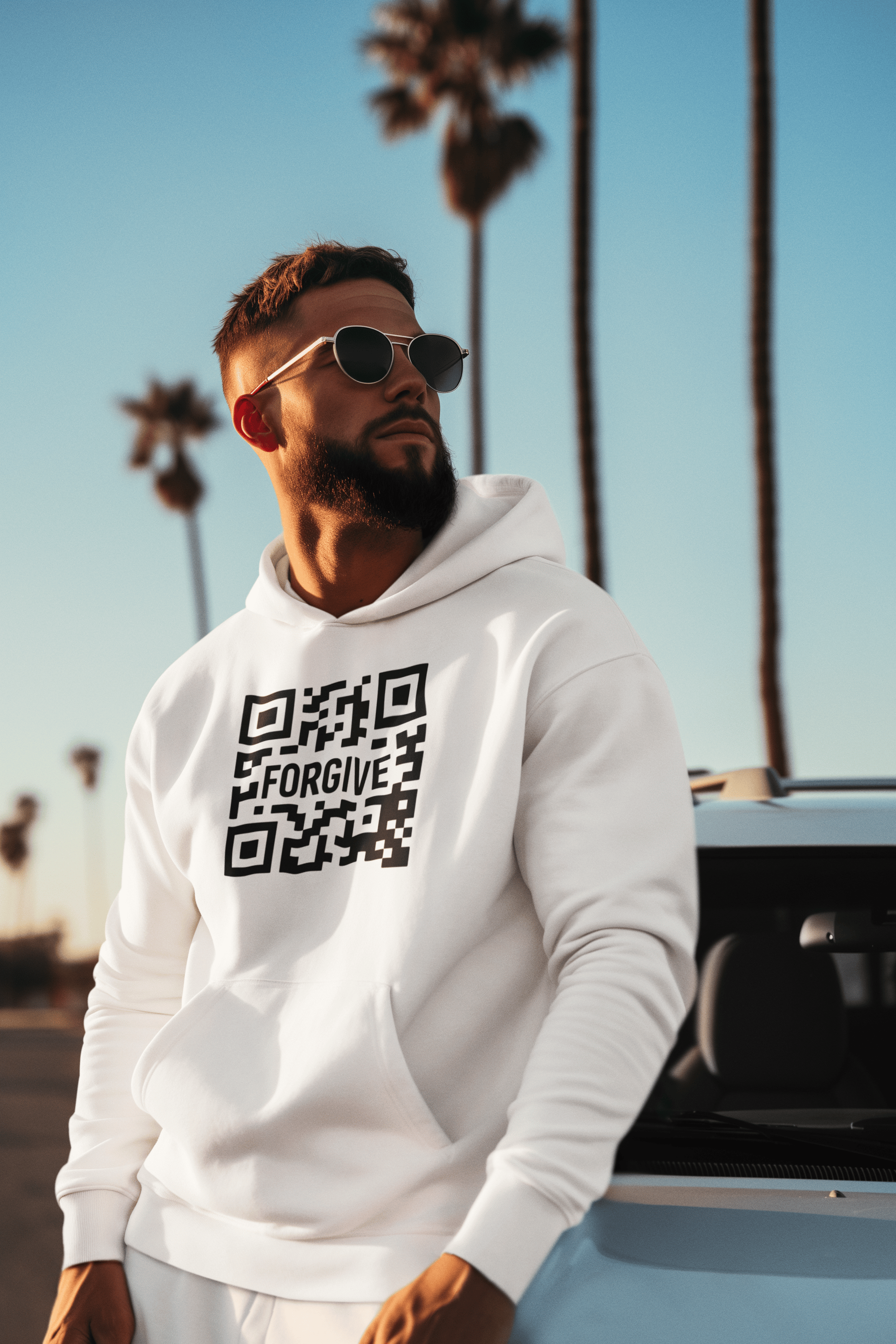JKFstylez Hoodie Forgive QR Code Unisex Hoodie TRS