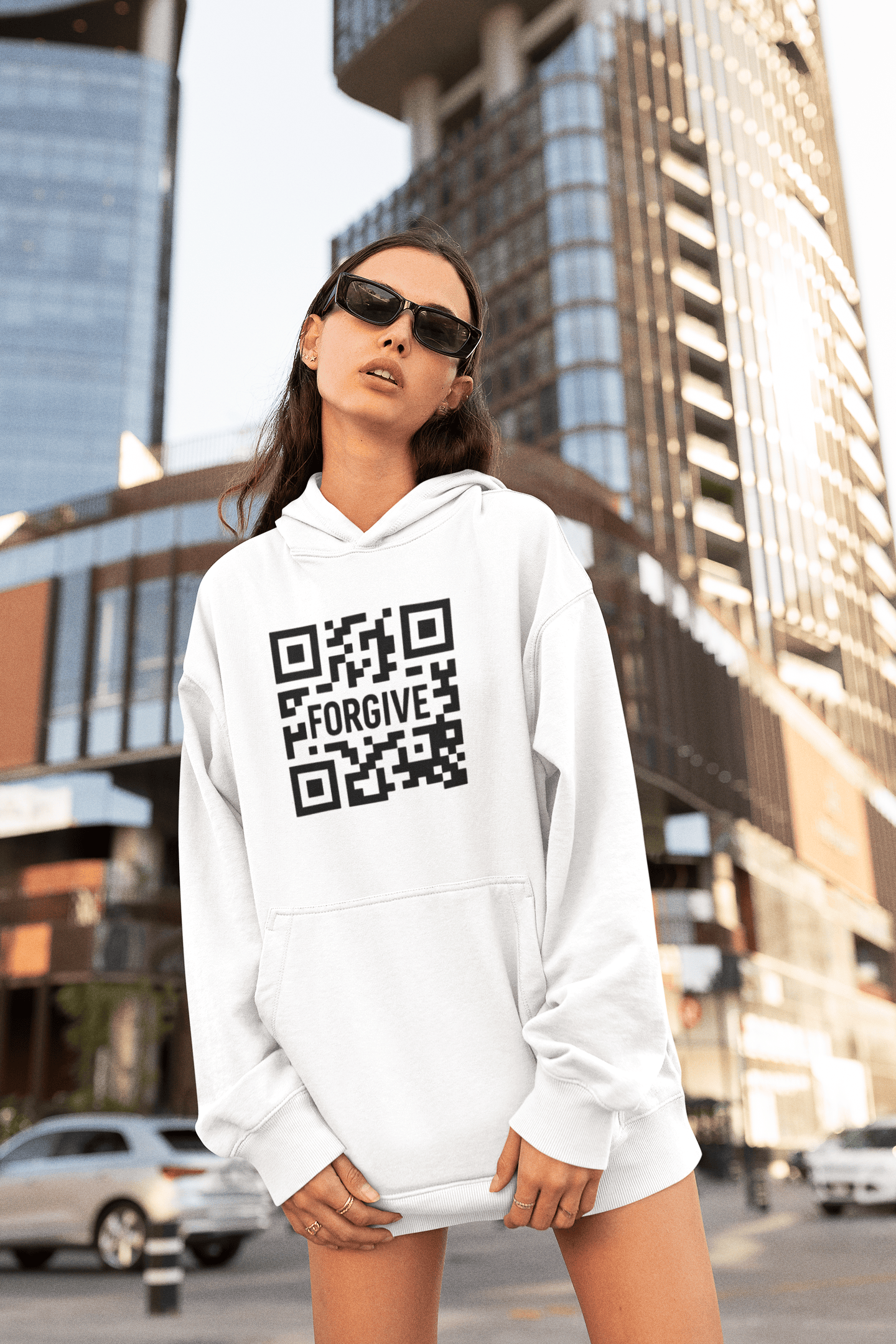 JKFstylez Hoodie Forgive QR Code Unisex Hoodie TRS