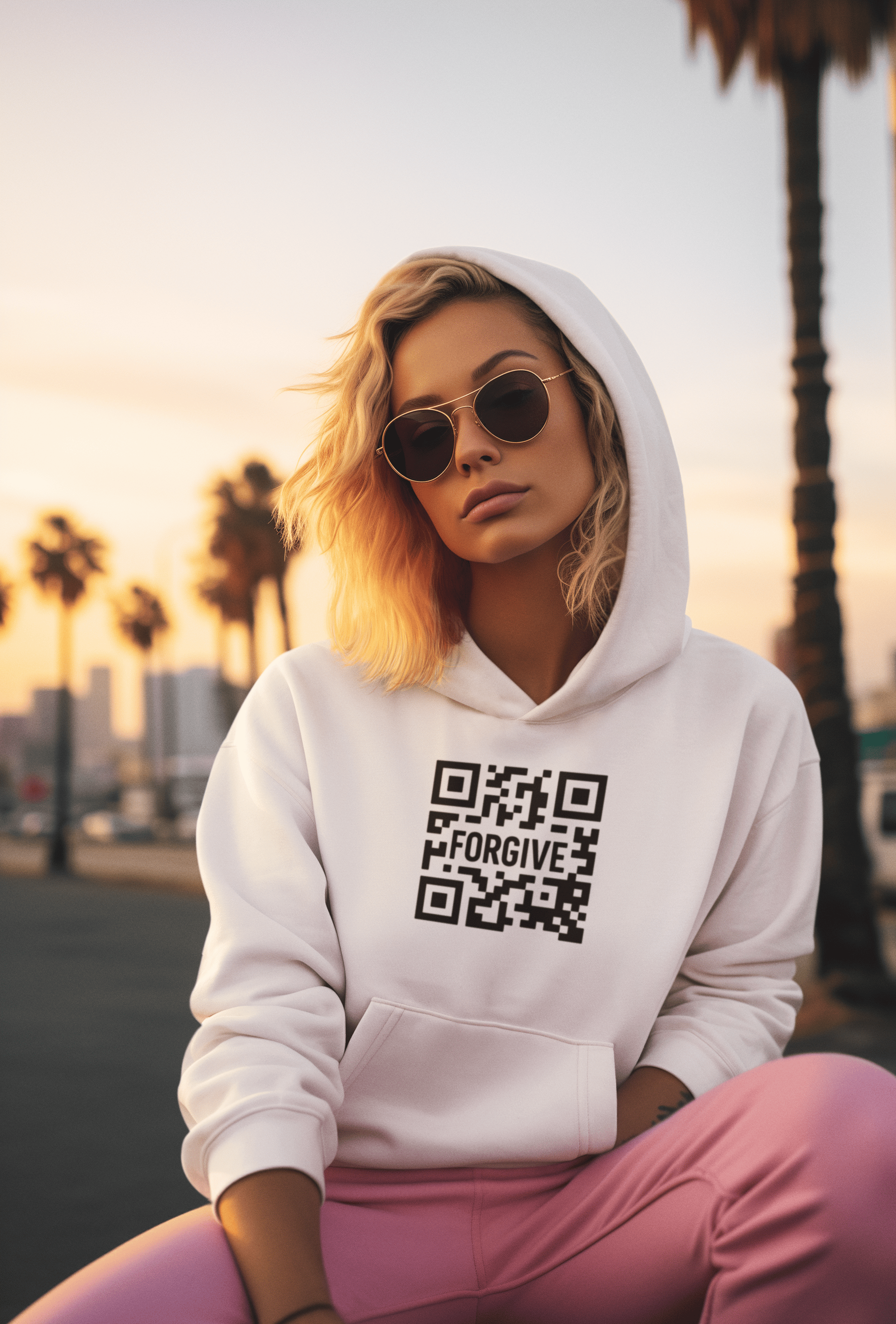 JKFstylez Hoodie Forgive QR Code Unisex Hoodie TRS