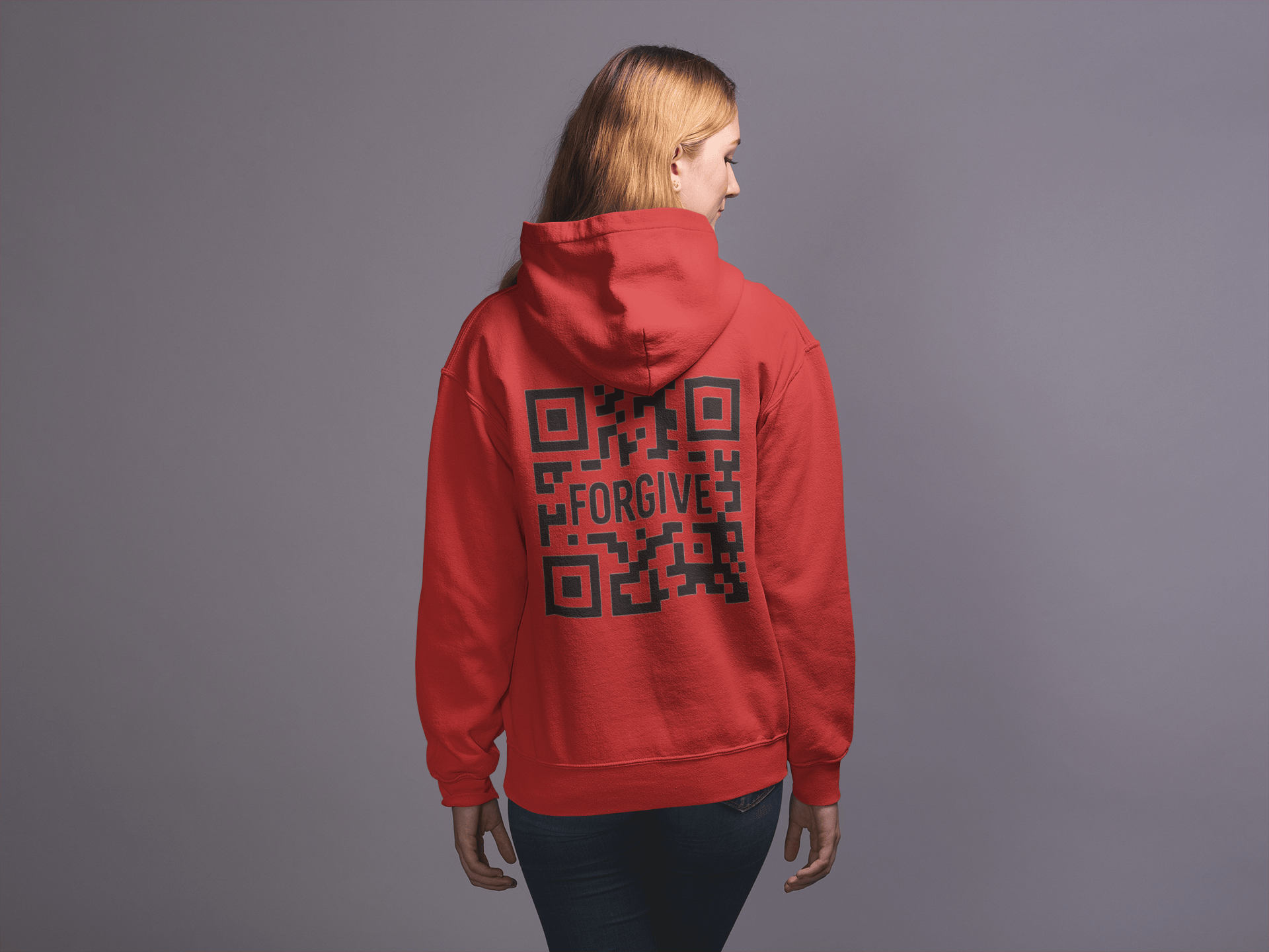 JKFstylez Hoodie Forgive QR Code Unisex Hoodie TRS