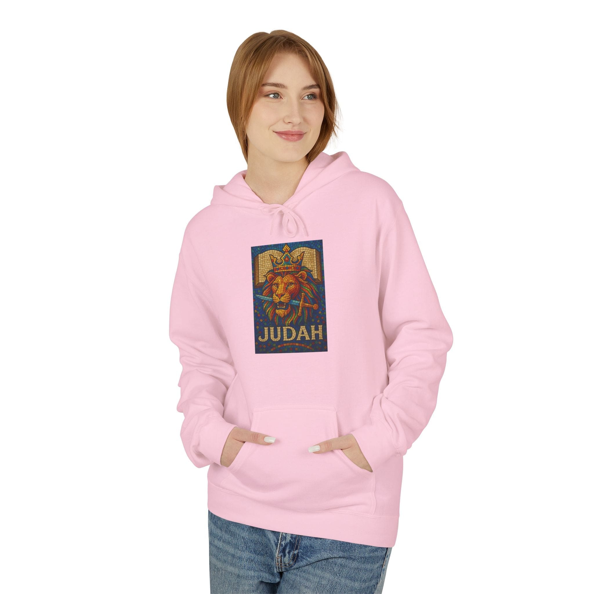 JKFstylez Hoodie S / Light Pink Unisex Judah Lion Fleece Hoodie