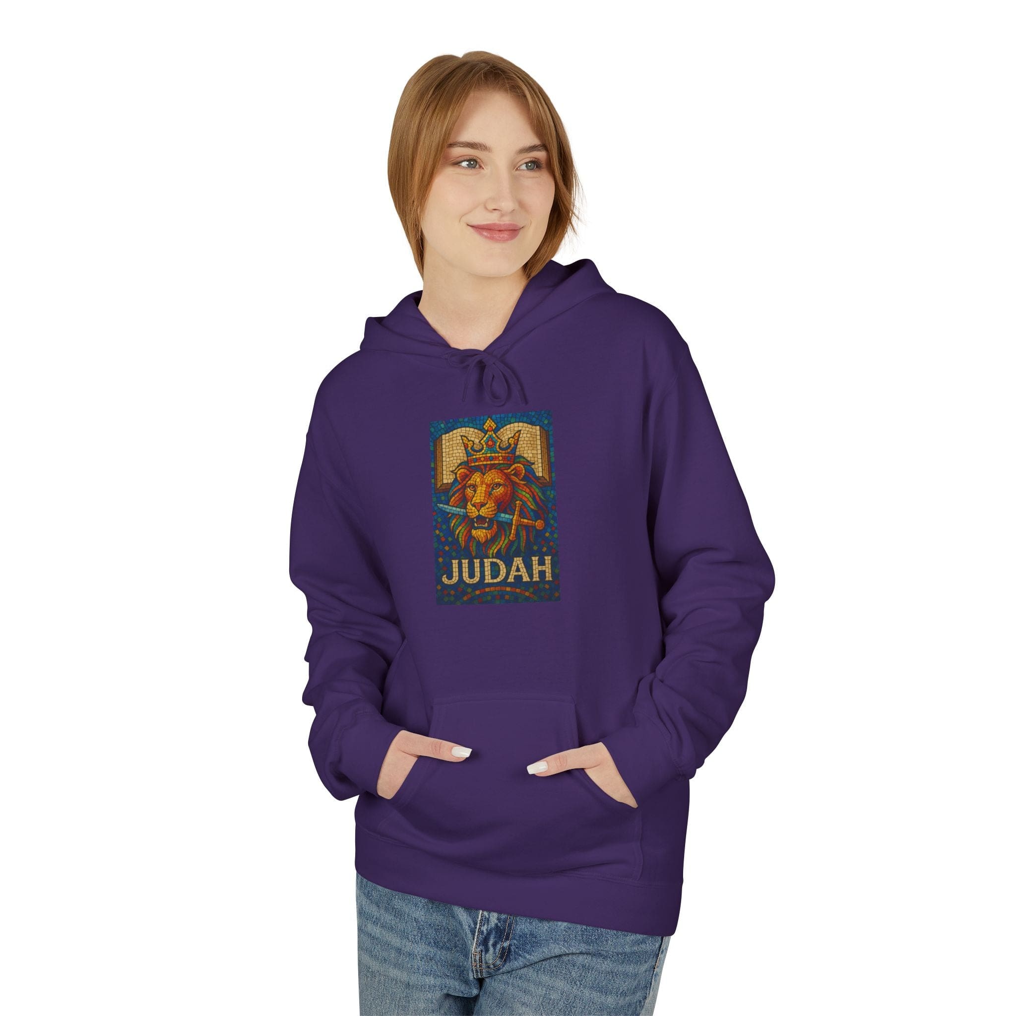 JKFstylez Hoodie S / Purple Unisex Judah Lion Fleece Hoodie