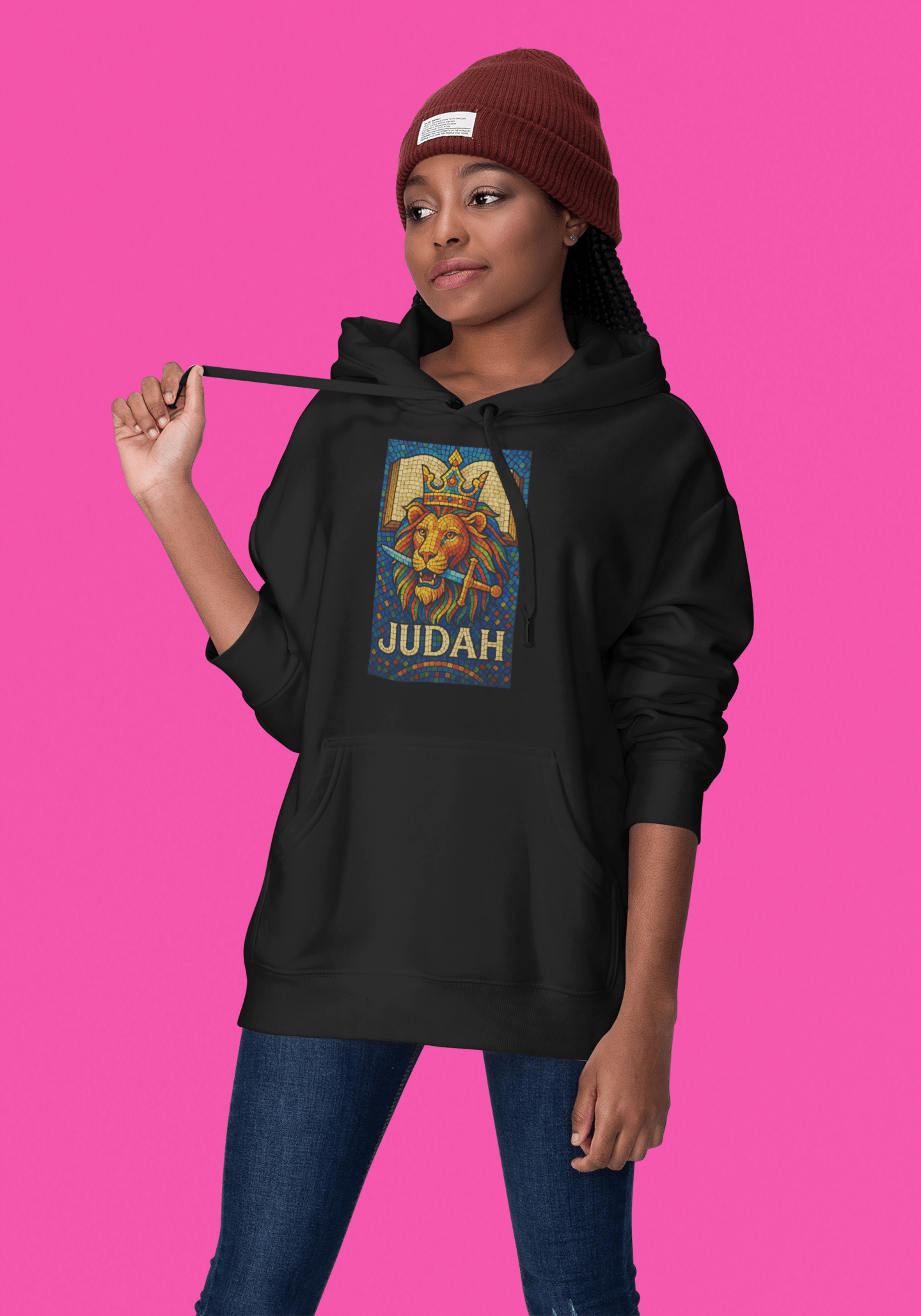 JKFstylez Hoodie Unisex Judah Lion Fleece Hoodie