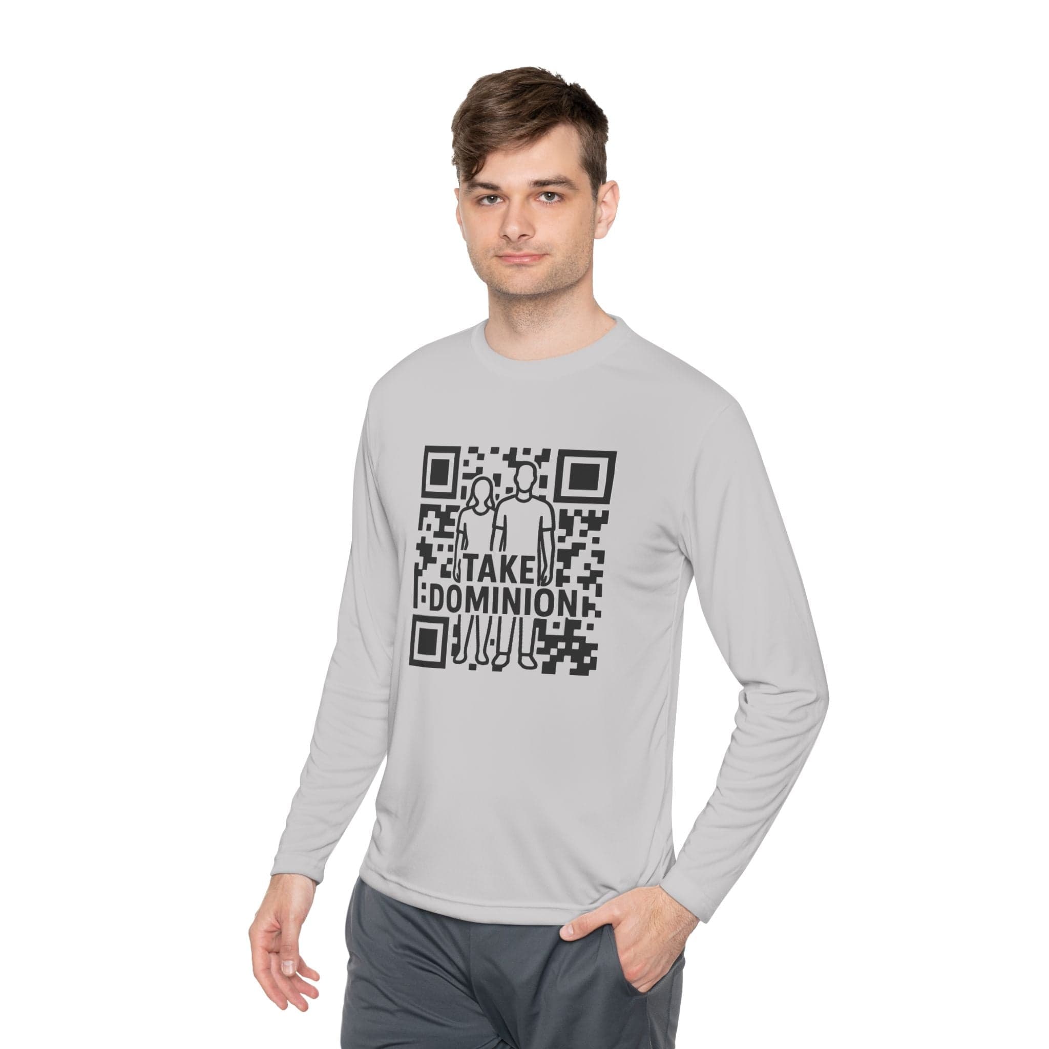 JKFstylez Long-sleeve Silver / XS Unisex QR Code Take Dominion Long Sleeve Tee