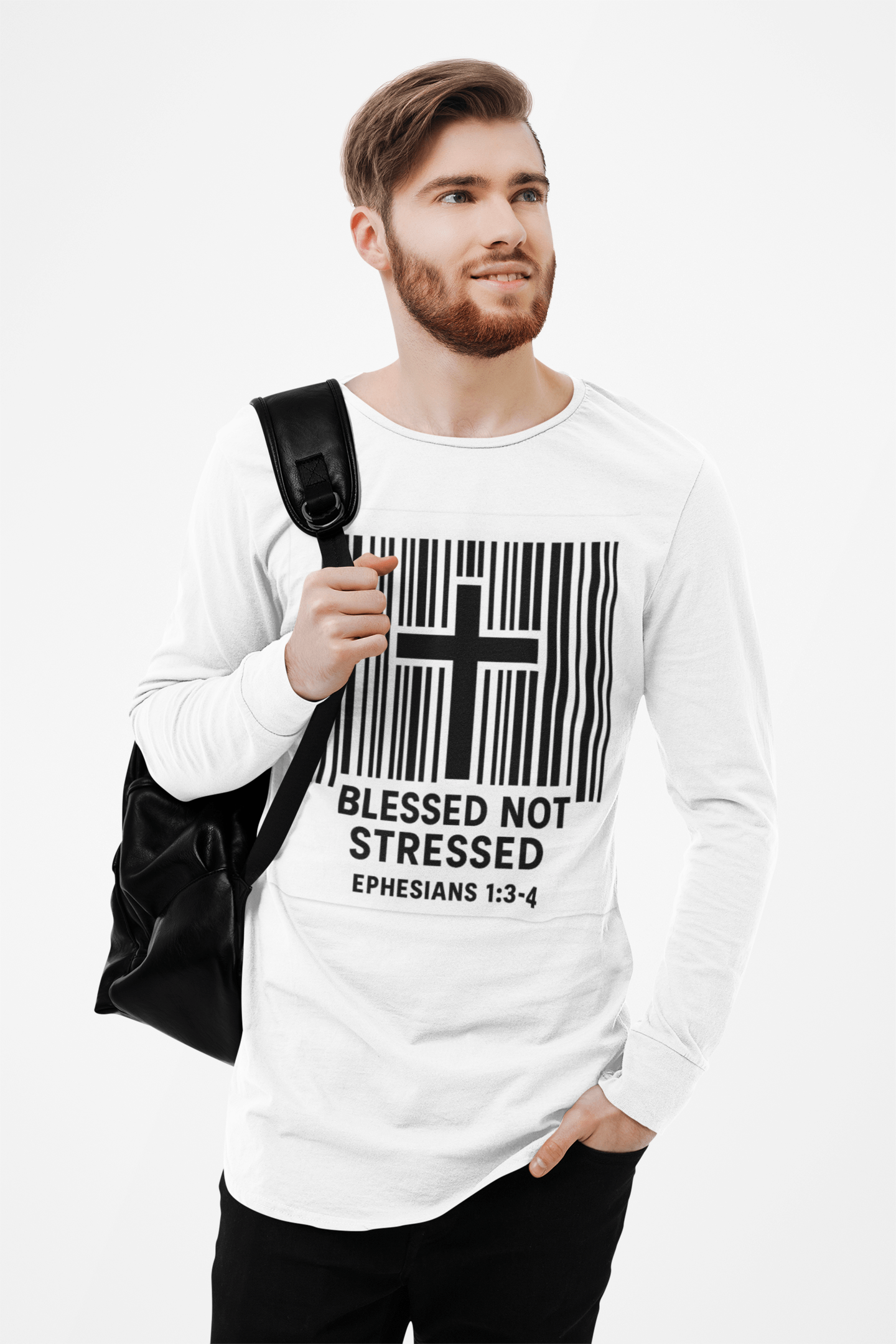 JKFstylez Long-sleeve Unisex Blessed Not Stressed Long Sleeve Tee