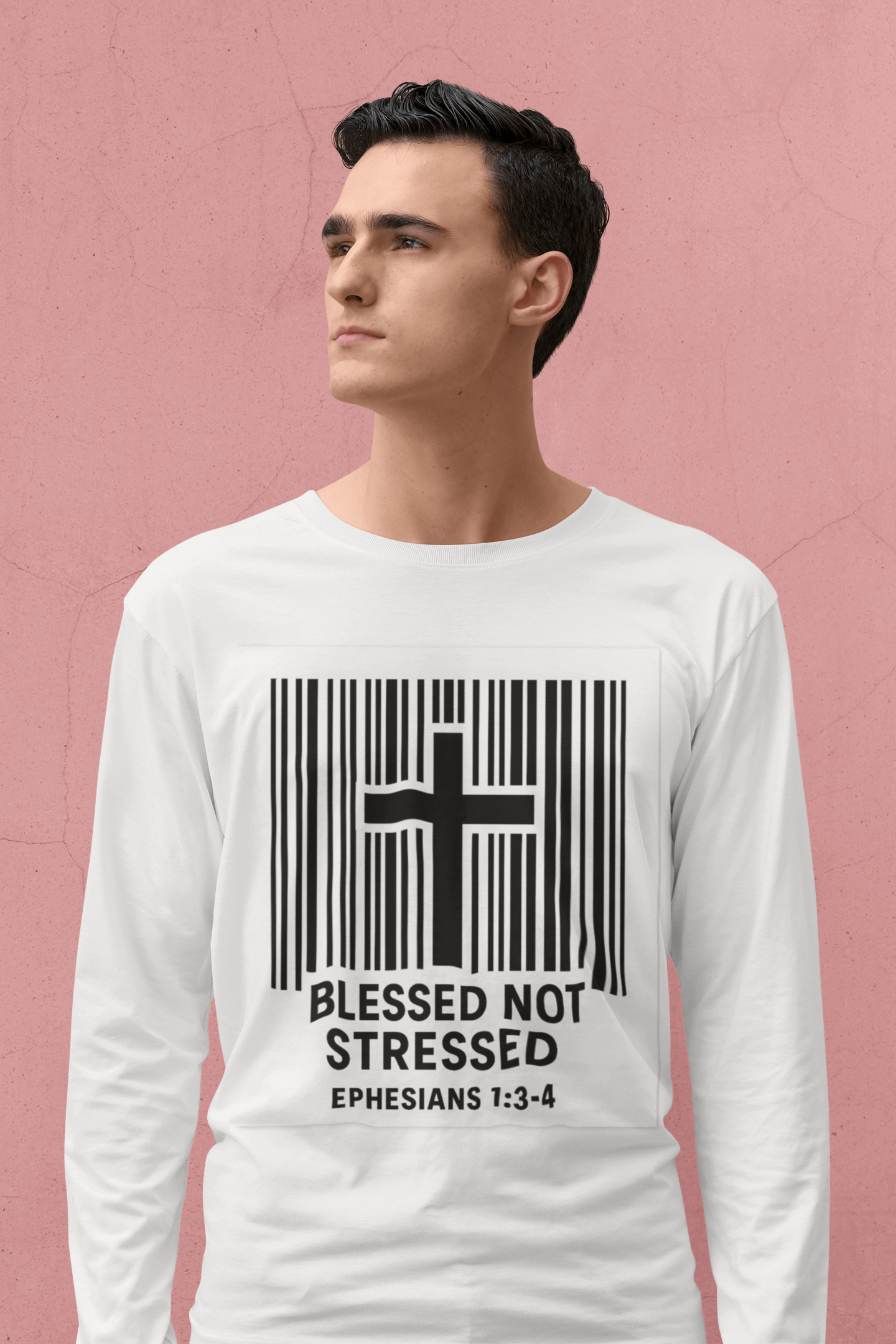 JKFstylez Long-sleeve Unisex Blessed Not Stressed Long Sleeve Tee