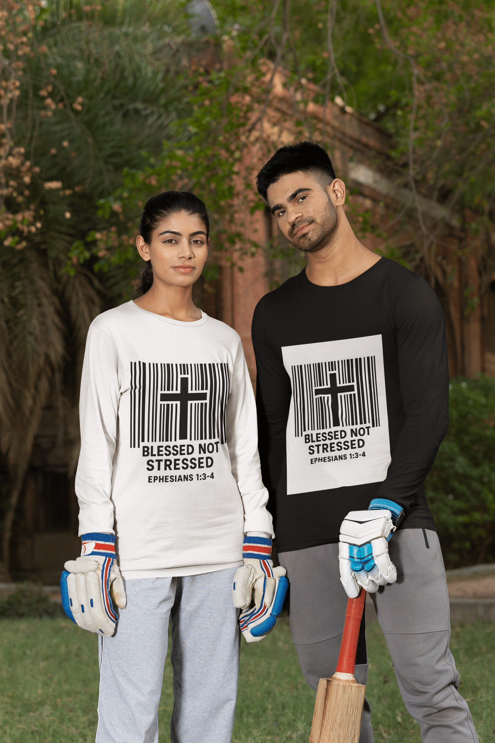 JKFstylez Long-sleeve Unisex Blessed Not Stressed Long Sleeve Tee