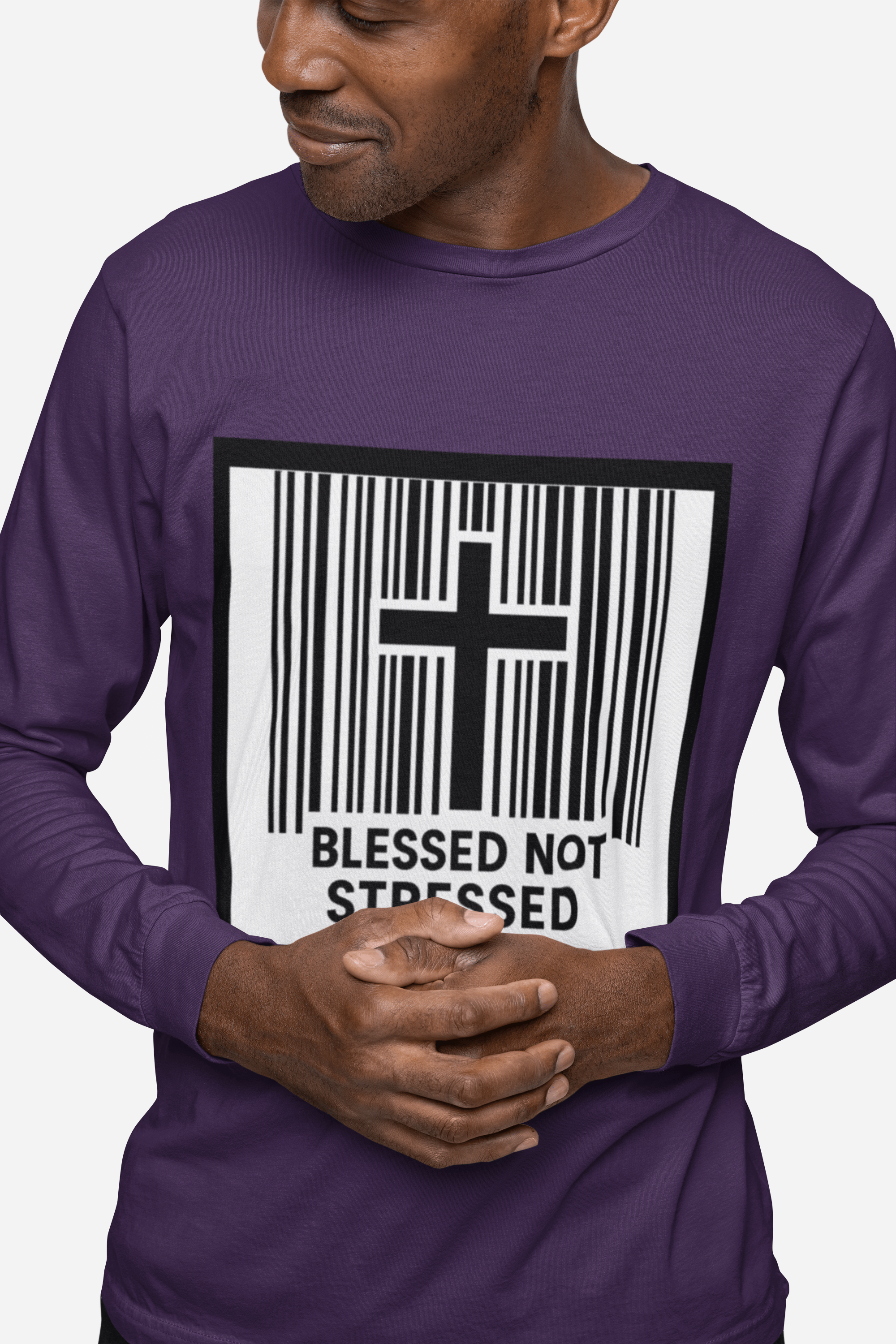 JKFstylez Long-sleeve Unisex Blessed Not Stressed Ultra Cotton Long Sleeve Tee