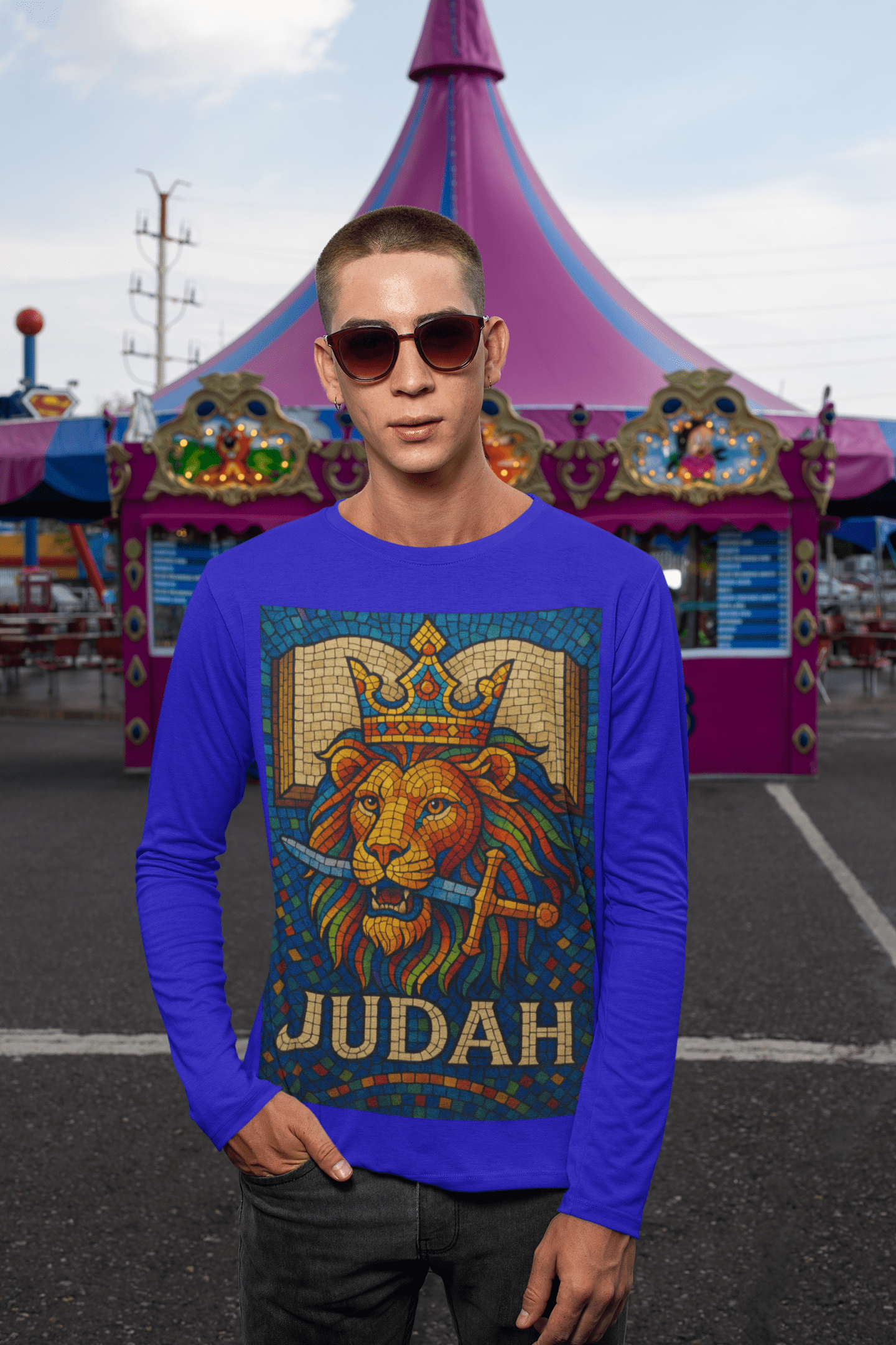 JKFstylez Long-sleeve Unisex Judah Lion Long Sleeve Tee