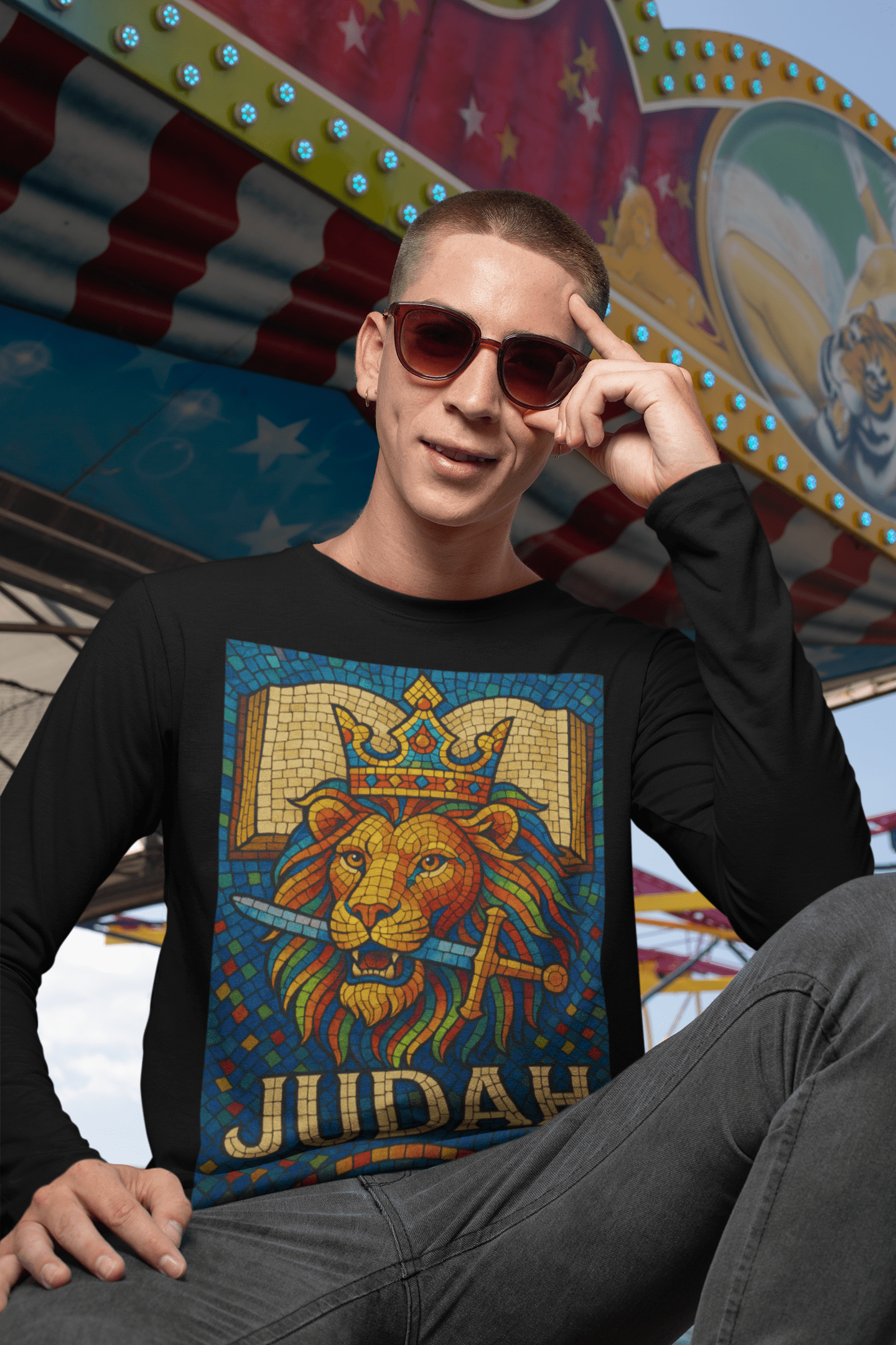 JKFstylez Long-sleeve Unisex Judah Lion Long Sleeve Tee