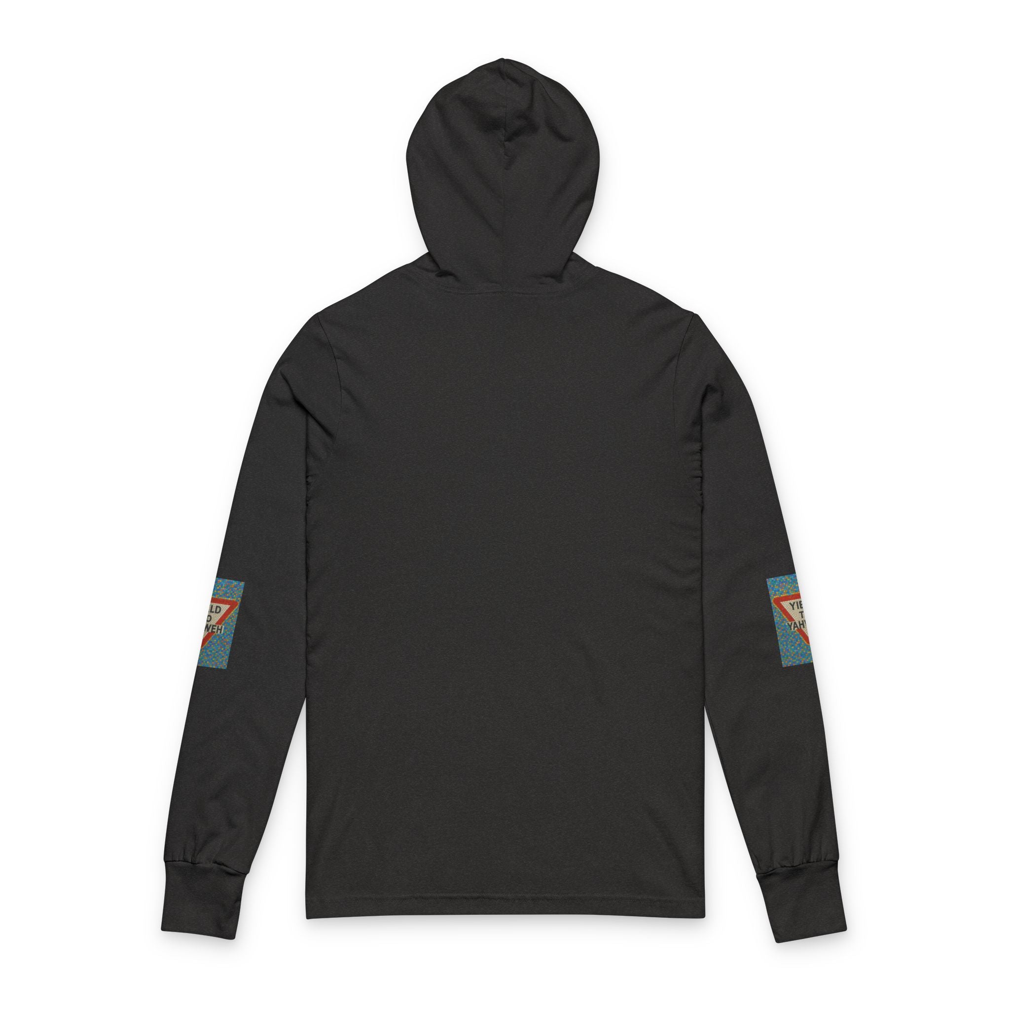 JKFstylez Long-sleeve Unisex Vibrant Praying Together Hooded Long Sleeve Tee | Spiritual Gift,