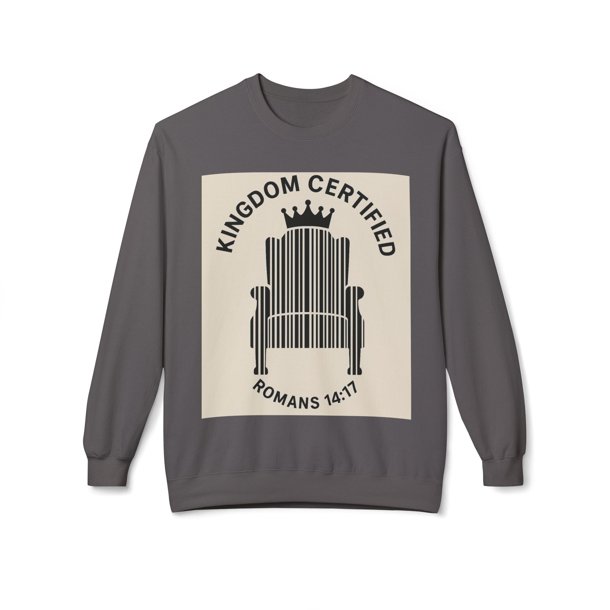 JKFstylez Sweatshirt Charcoal / S Unisex Kingdom Certified Crewneck Sweatshirt, Cozy Christian Sweatshirt, Inspirational Fleece, Faith-Based Apparel, Gift for Believers