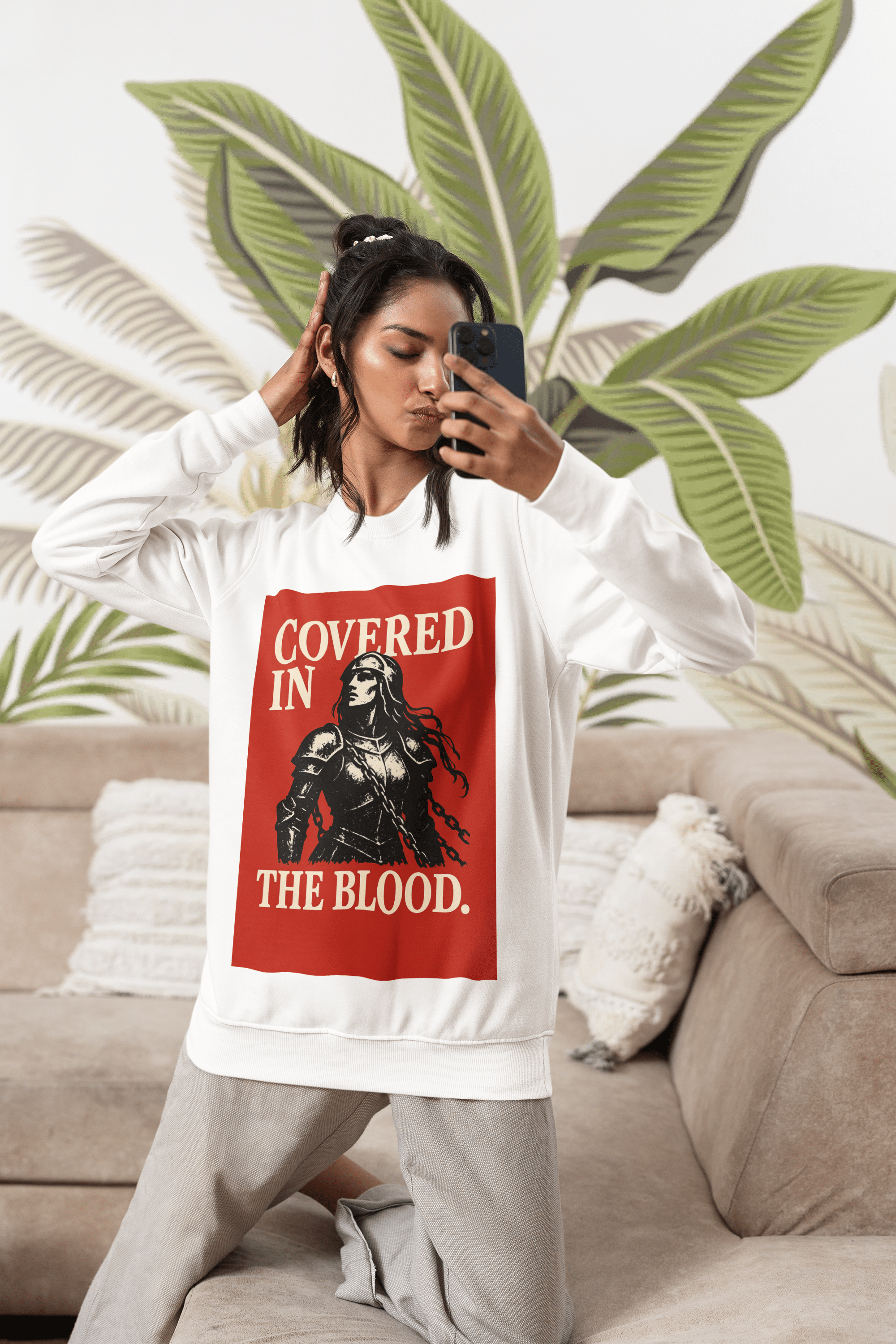 JKFstylez Sweatshirt Covered in the Blood Graphic Sweatshirt