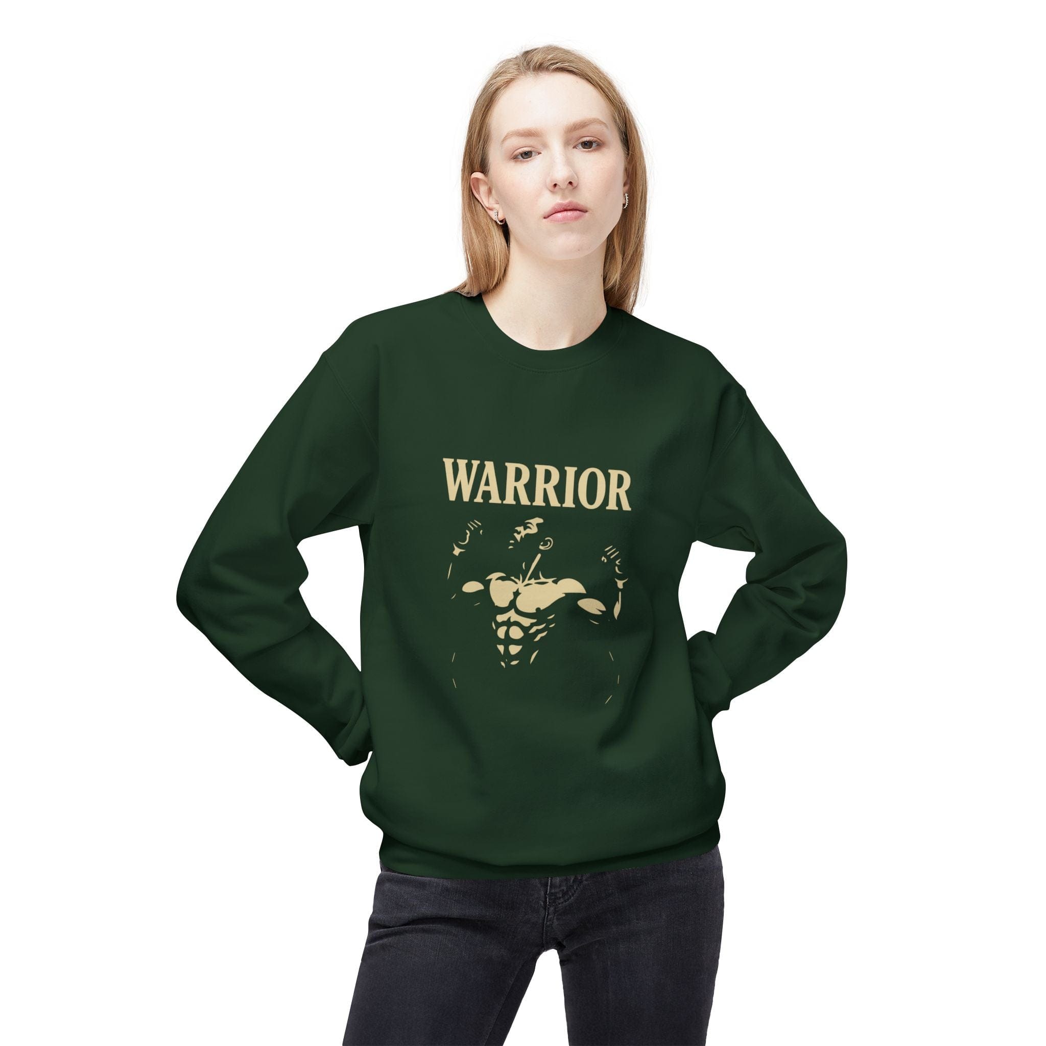 JKFstylez Sweatshirt Forest Green / S Warrior Sweatshirt