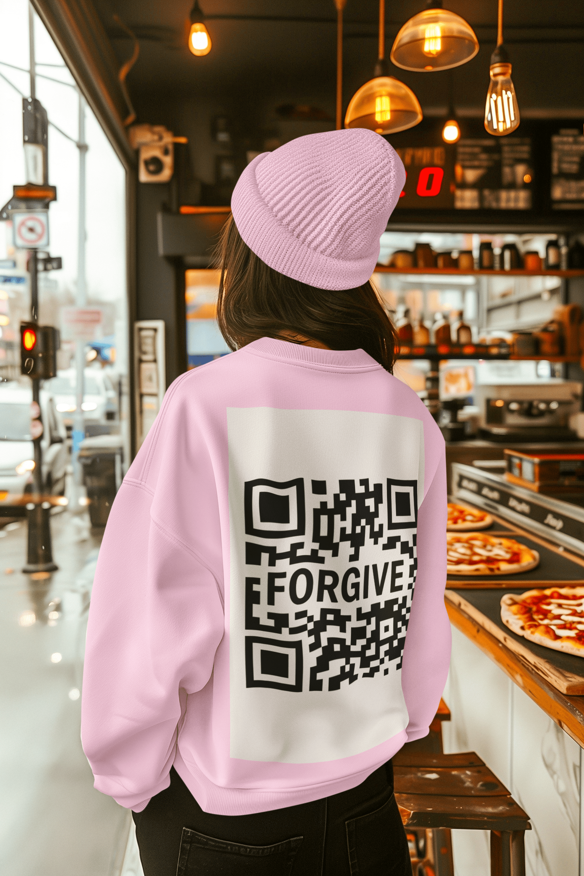 JKFstylez Sweatshirt Forgive QR Code Unisex Heavy Blend Crewneck Sweatshirt