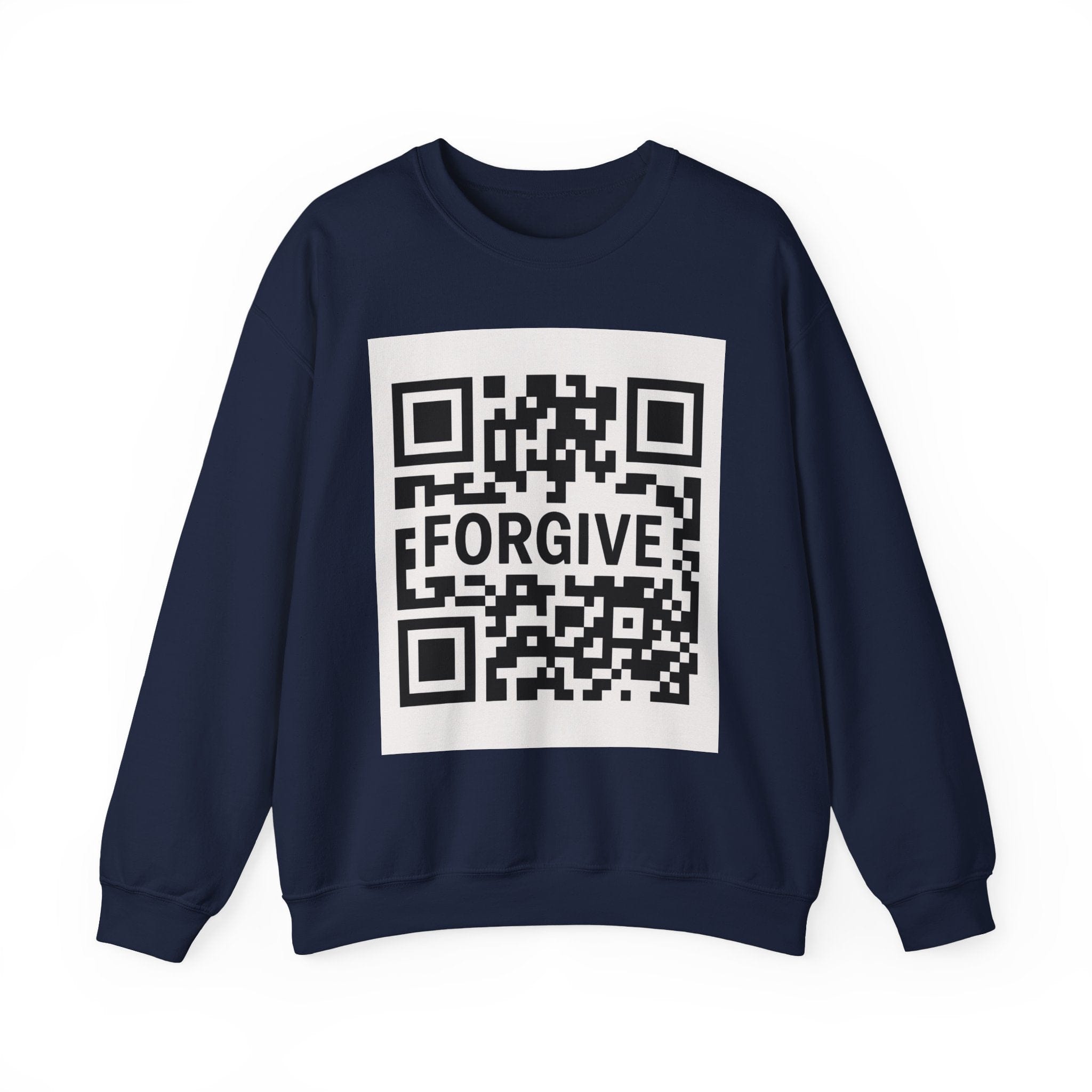 JKFstylez Sweatshirt Navy / S Forgive QR Code Unisex Heavy Blend Crewneck Sweatshirt